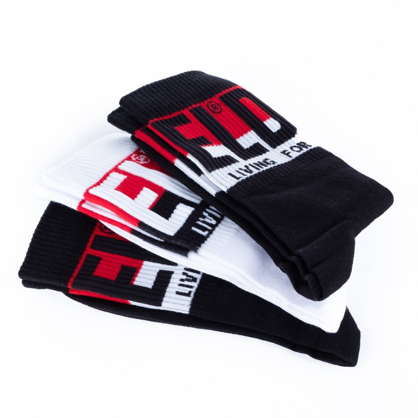 Meias Homem Diesel Pretas com Logótipo Vermelho