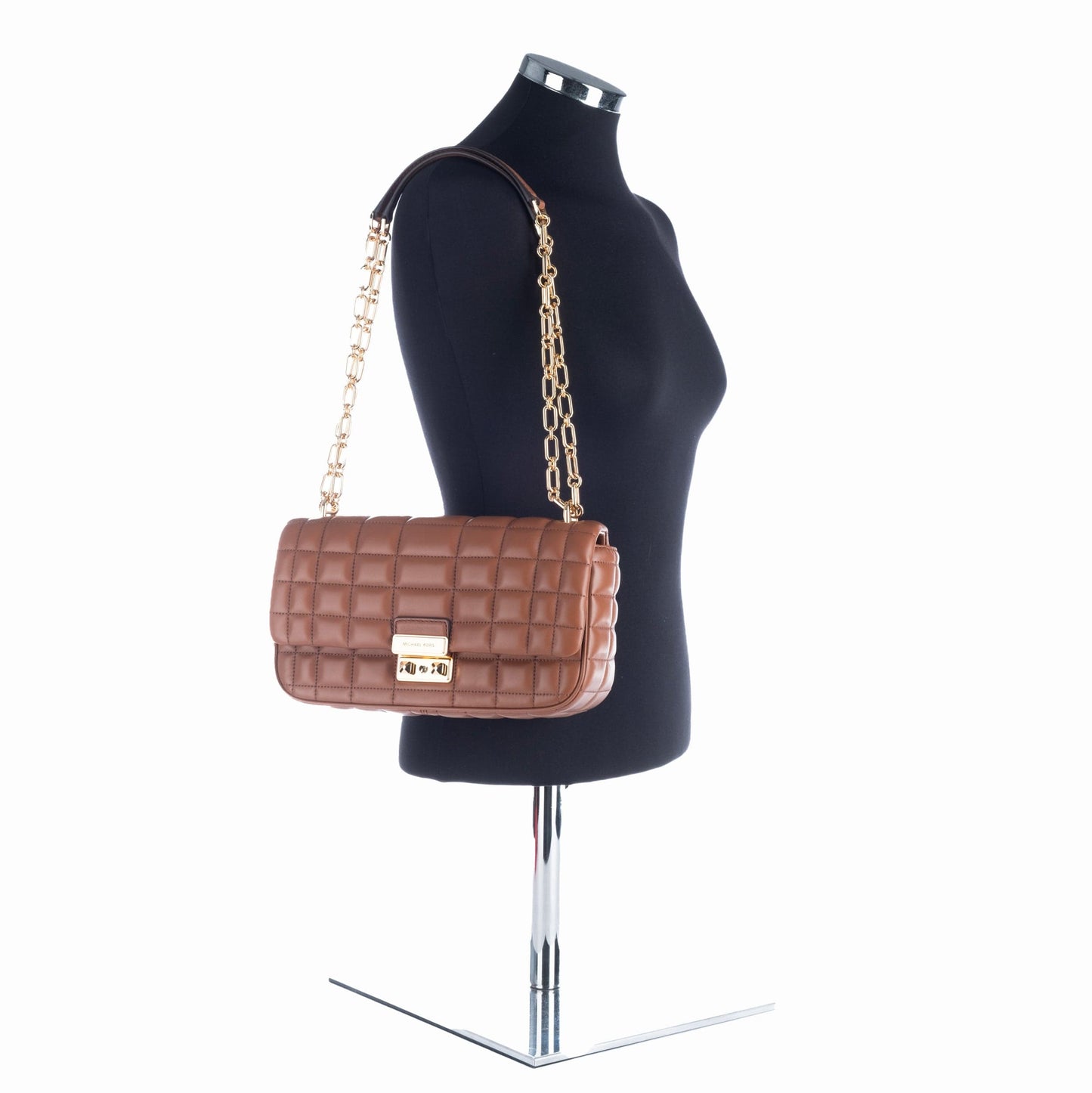 Bolsa Tiracolo de Mulher Michael Kors Castanha com Efeito Matelassê