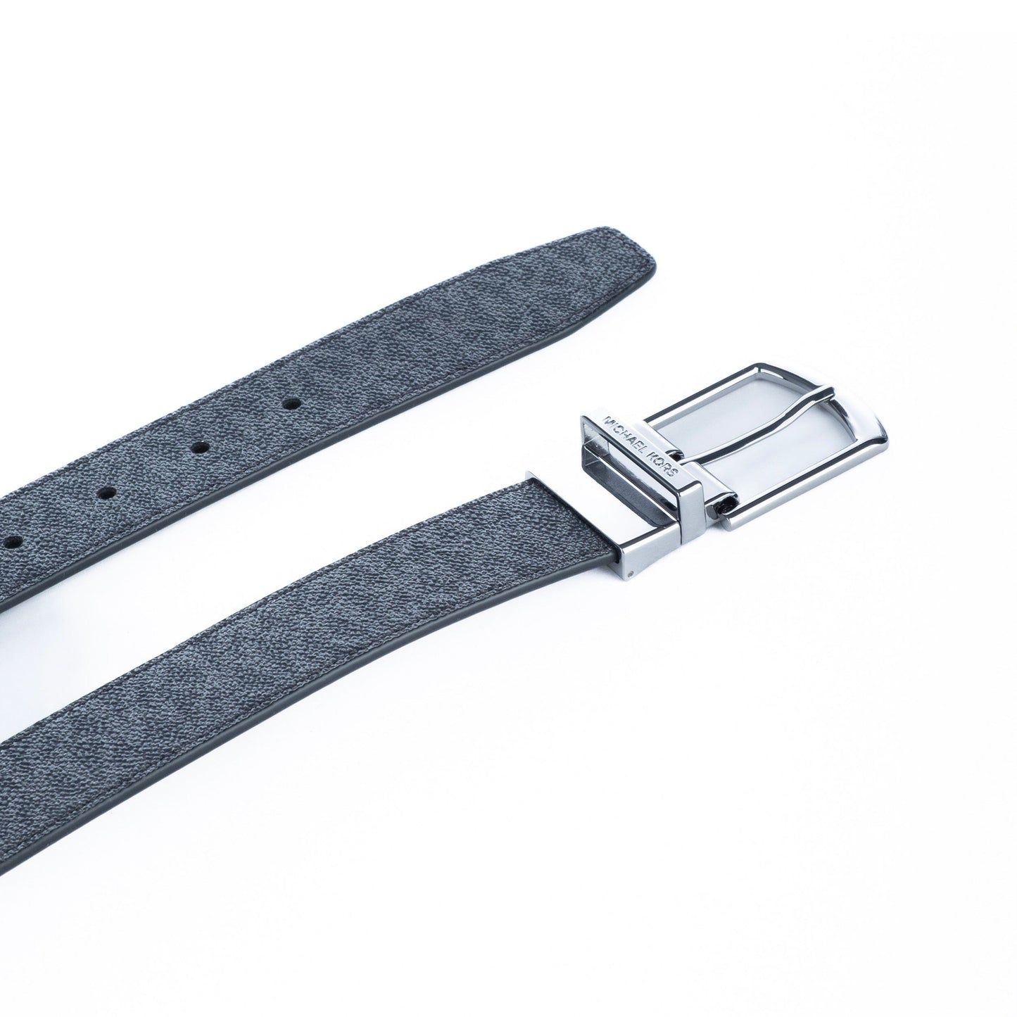 Cinto de Homem Michael Kors com Monograma Preto e Fivela Metálica Sofisticada