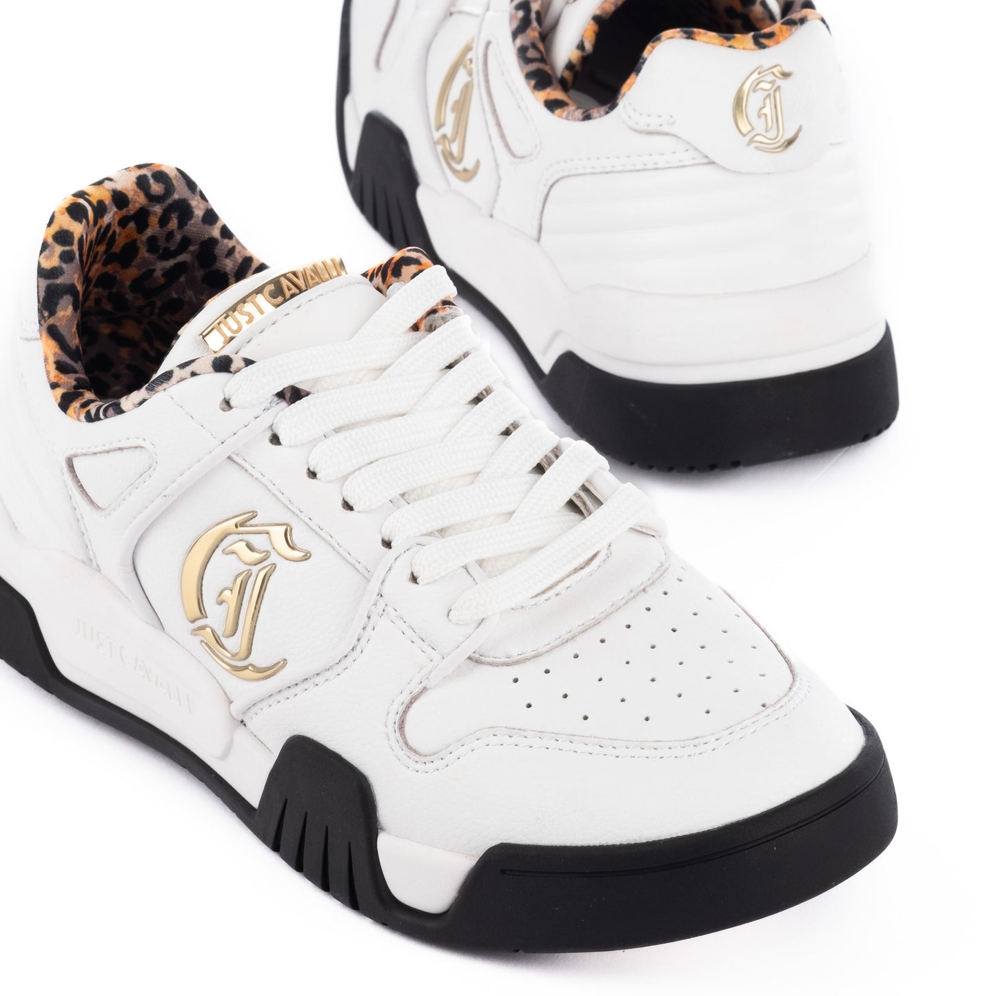 Ténis Mulher Just Cavalli Branco com Detalhe Animal Print