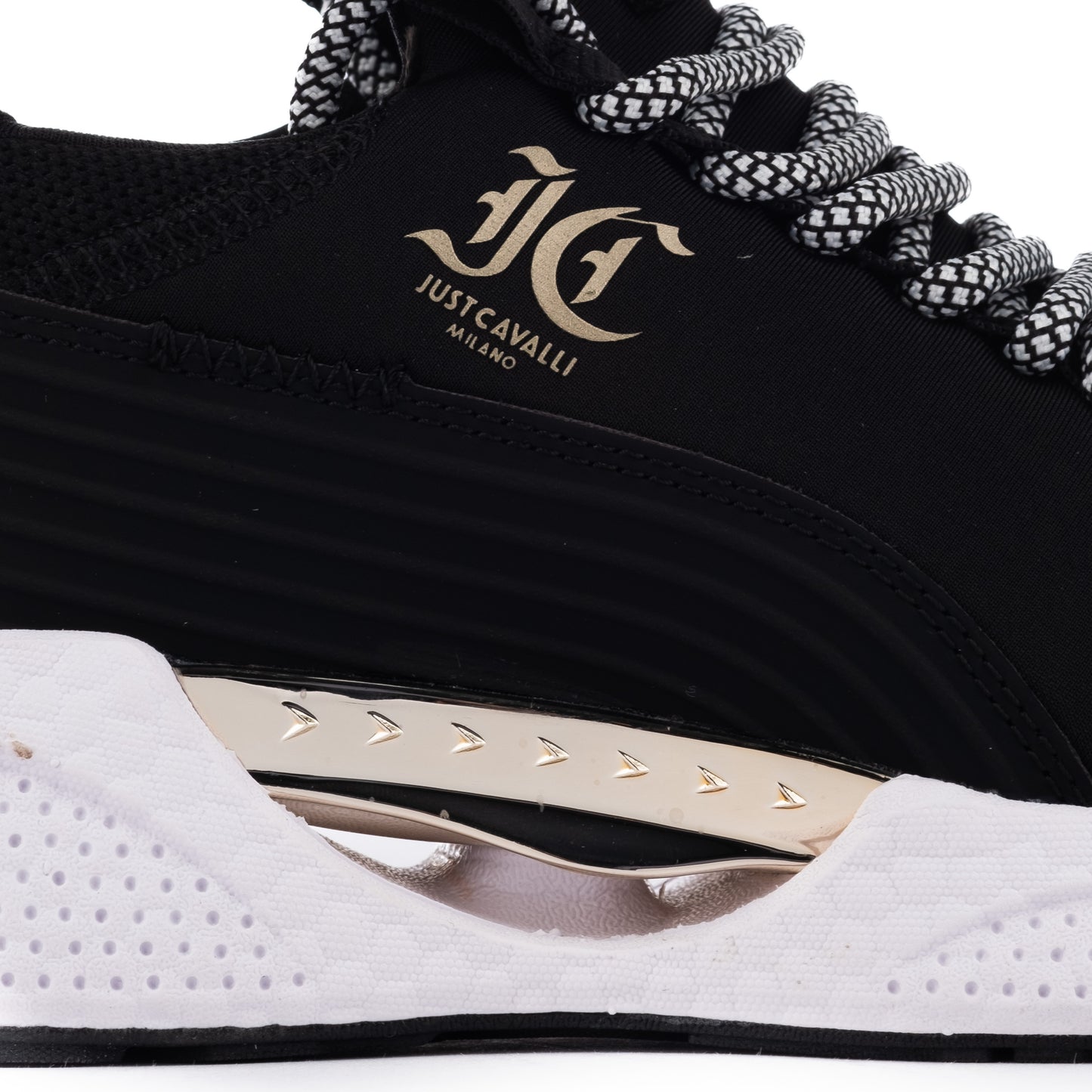 Ténis Mulher Just Cavalli Preto com Detalhes em Dourado