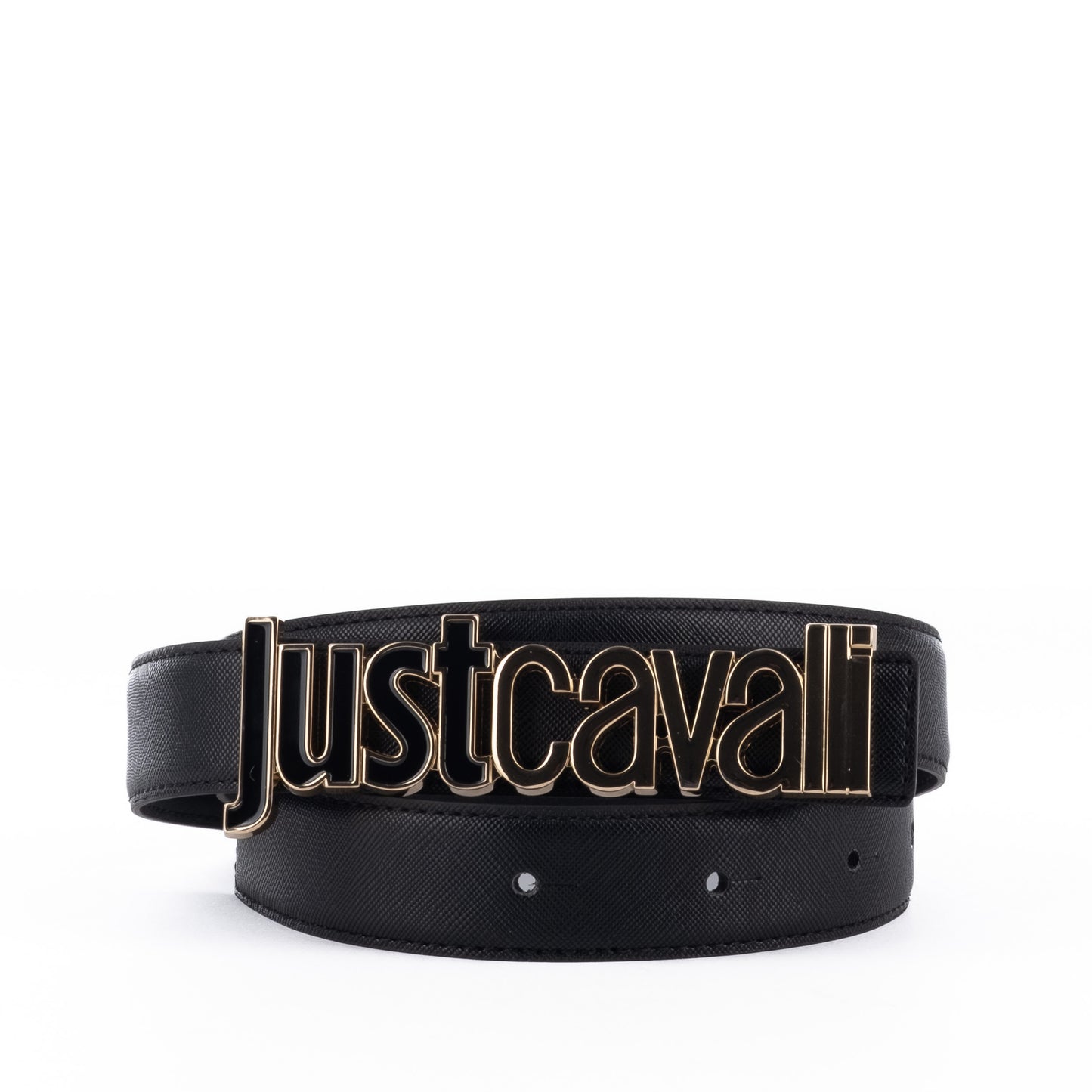 Cinto Mulher Just Cavalli Preto com Fivela Dourada