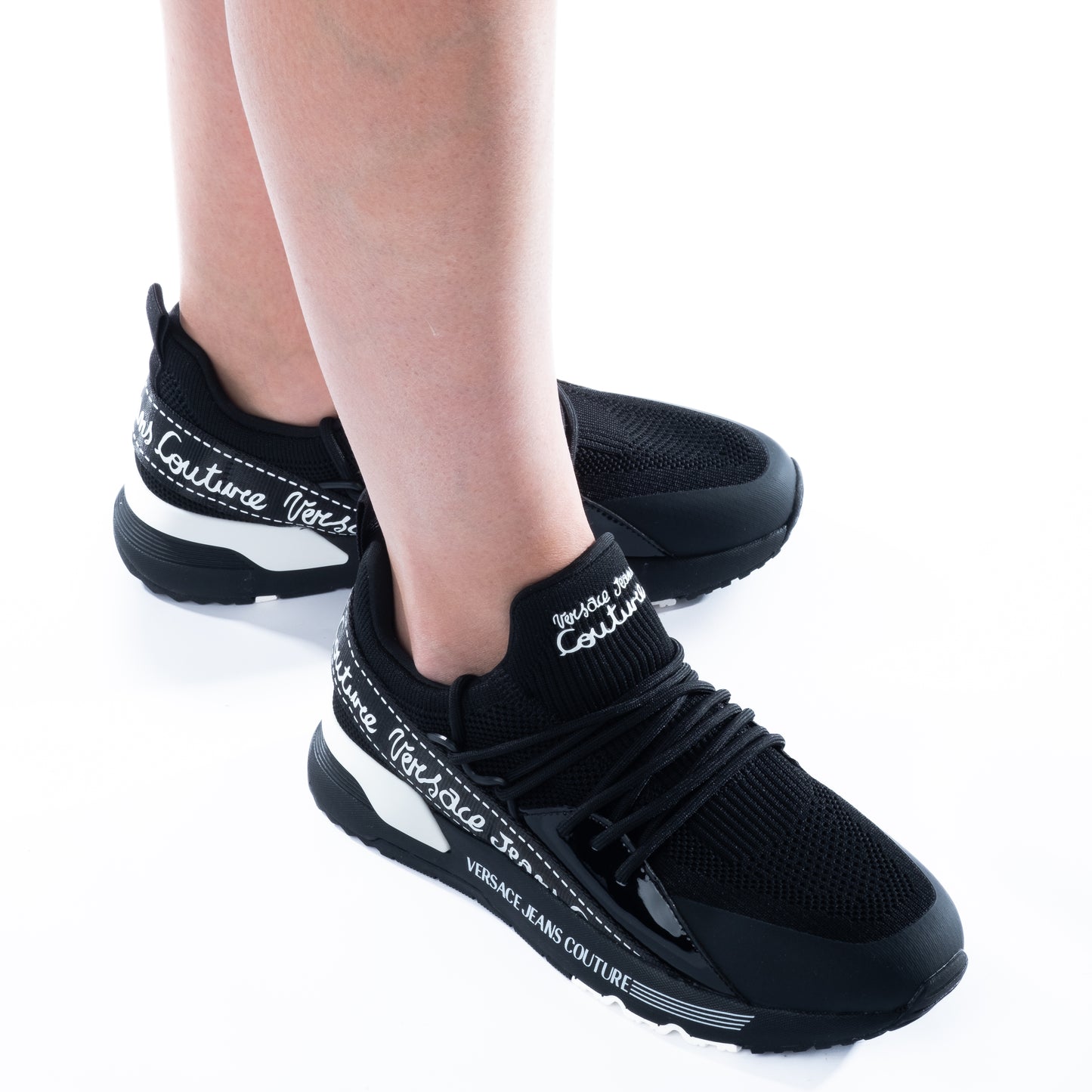 Ténis Mulher Versace Jeans Couture Preto Moderno Detalhado