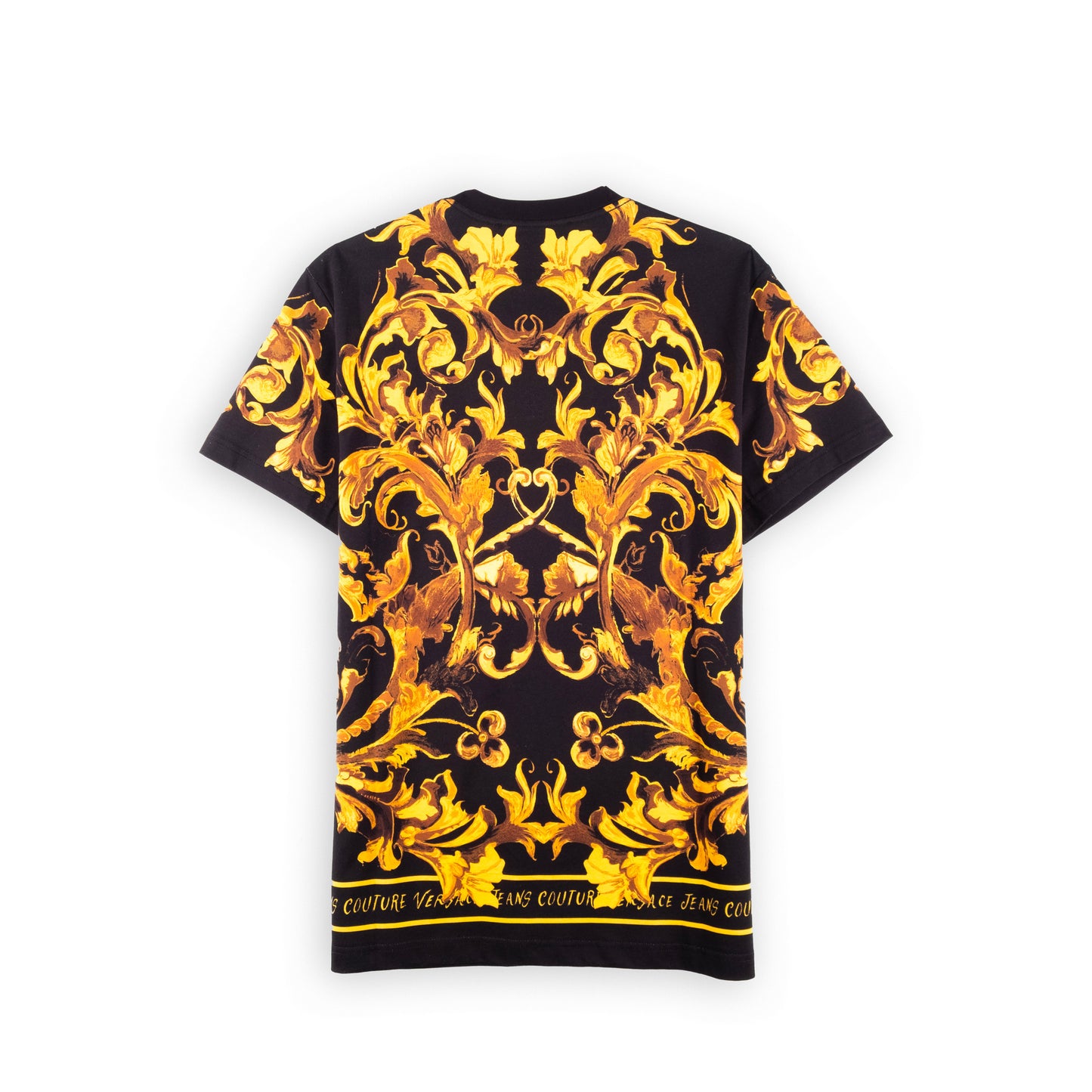 T-Shirt Homem Versace Jeans Couture Barroca Preta e Dourada