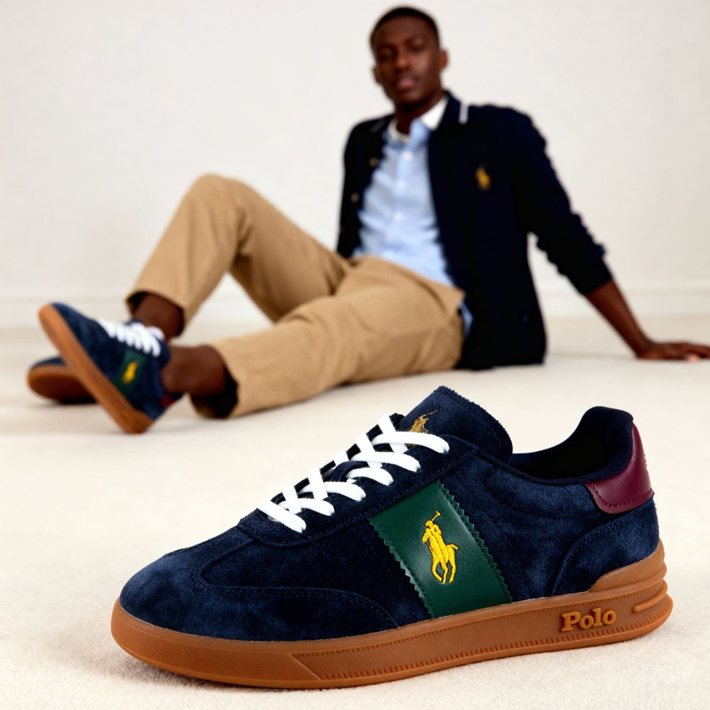 Ténis Homem Ralph Lauren Azul com Detalhes em Vermelho e Verde