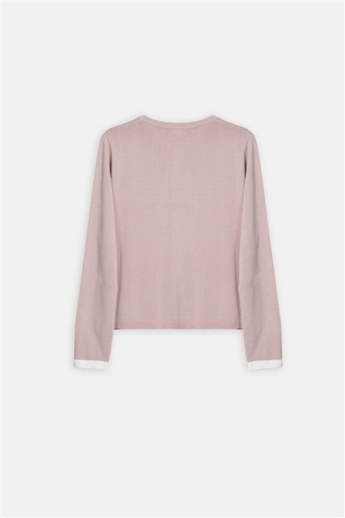 Casaco Ana Sousa Rosa com Detalhes em Branco