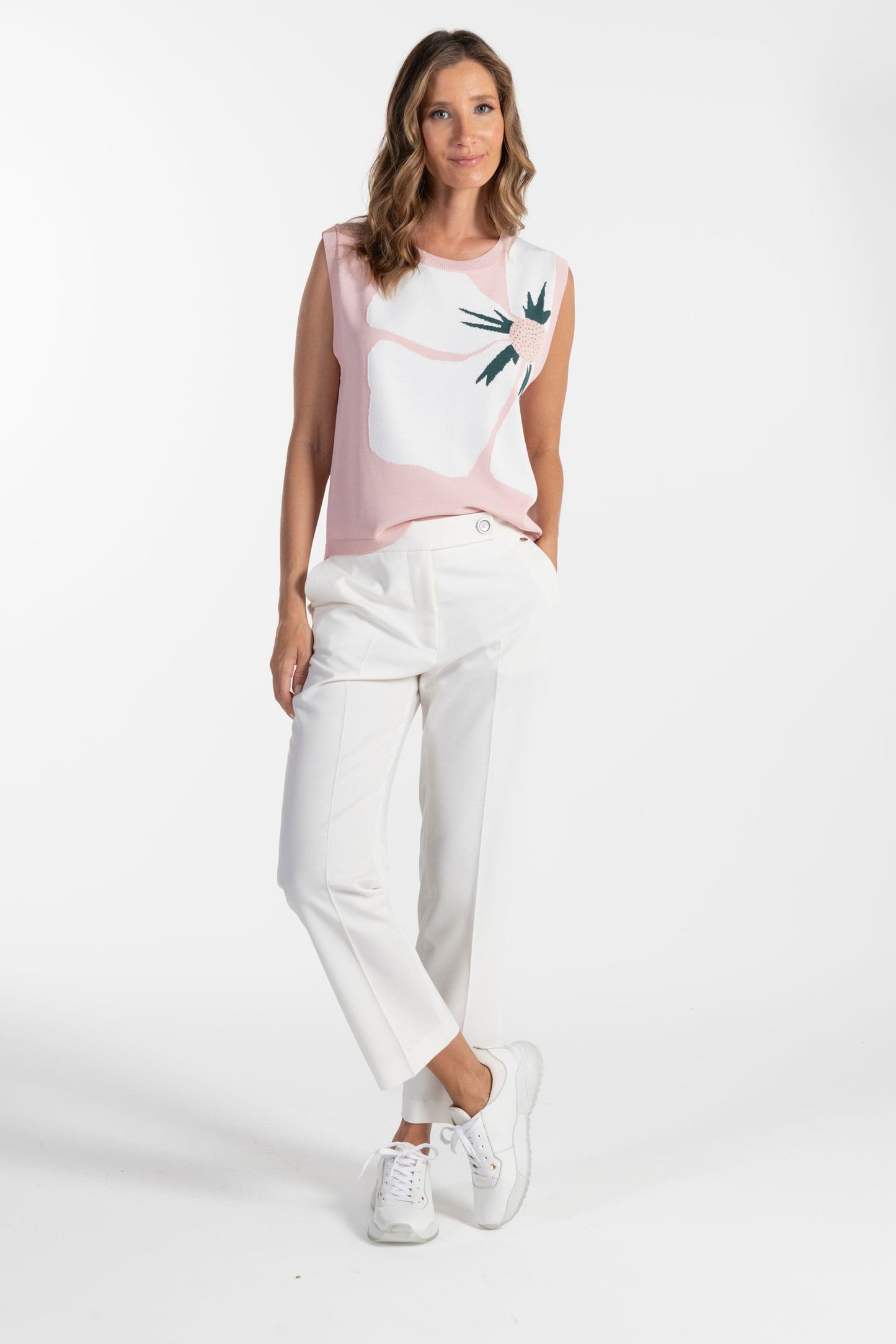 Camisola Sem Mangas Ana Sousa Rosa com Estampa Floral