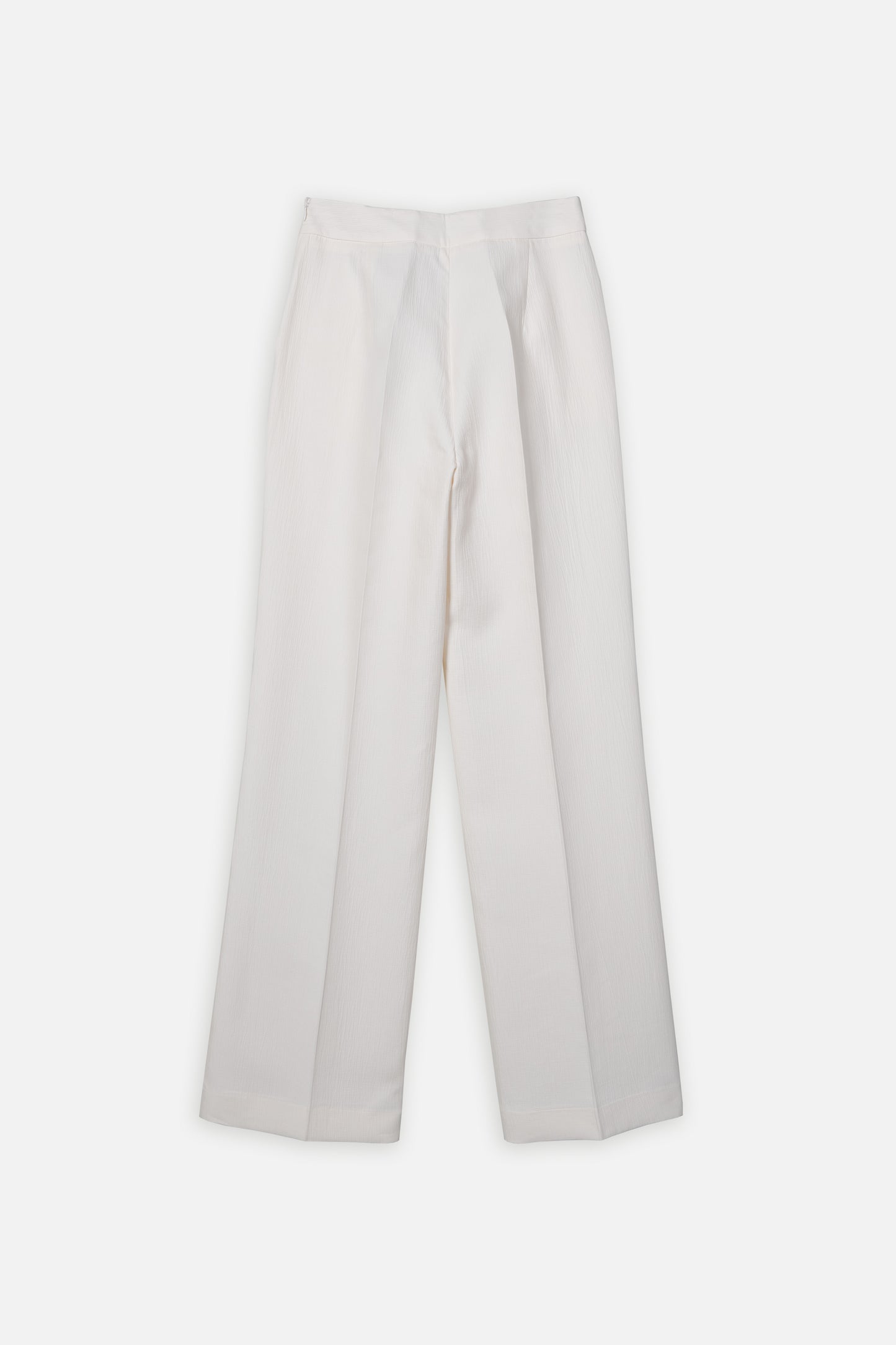 Calças Texturadas Brancas de Mulher ANA SOUSA com Corte Reto