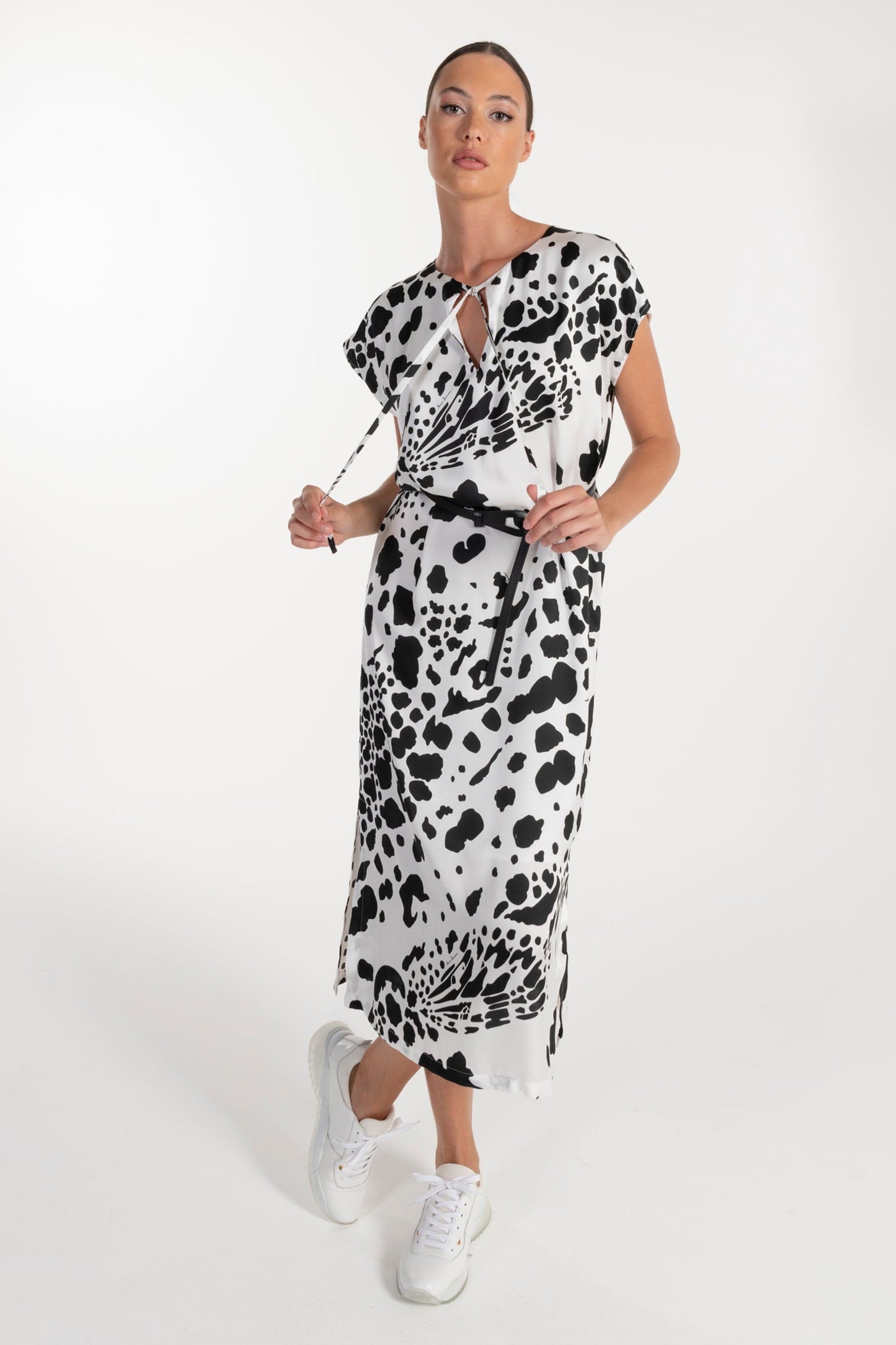 Vestido Estampado Preto e Branco de Mulher ANA SOUSA