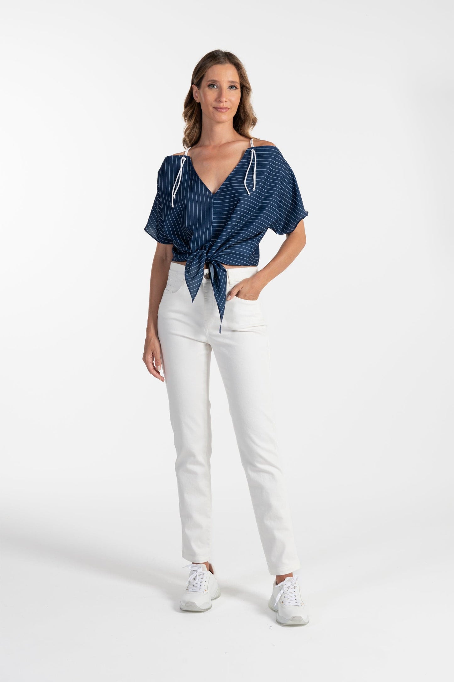 Túnica Azul de Mulher ANA SOUSA com Decote em V