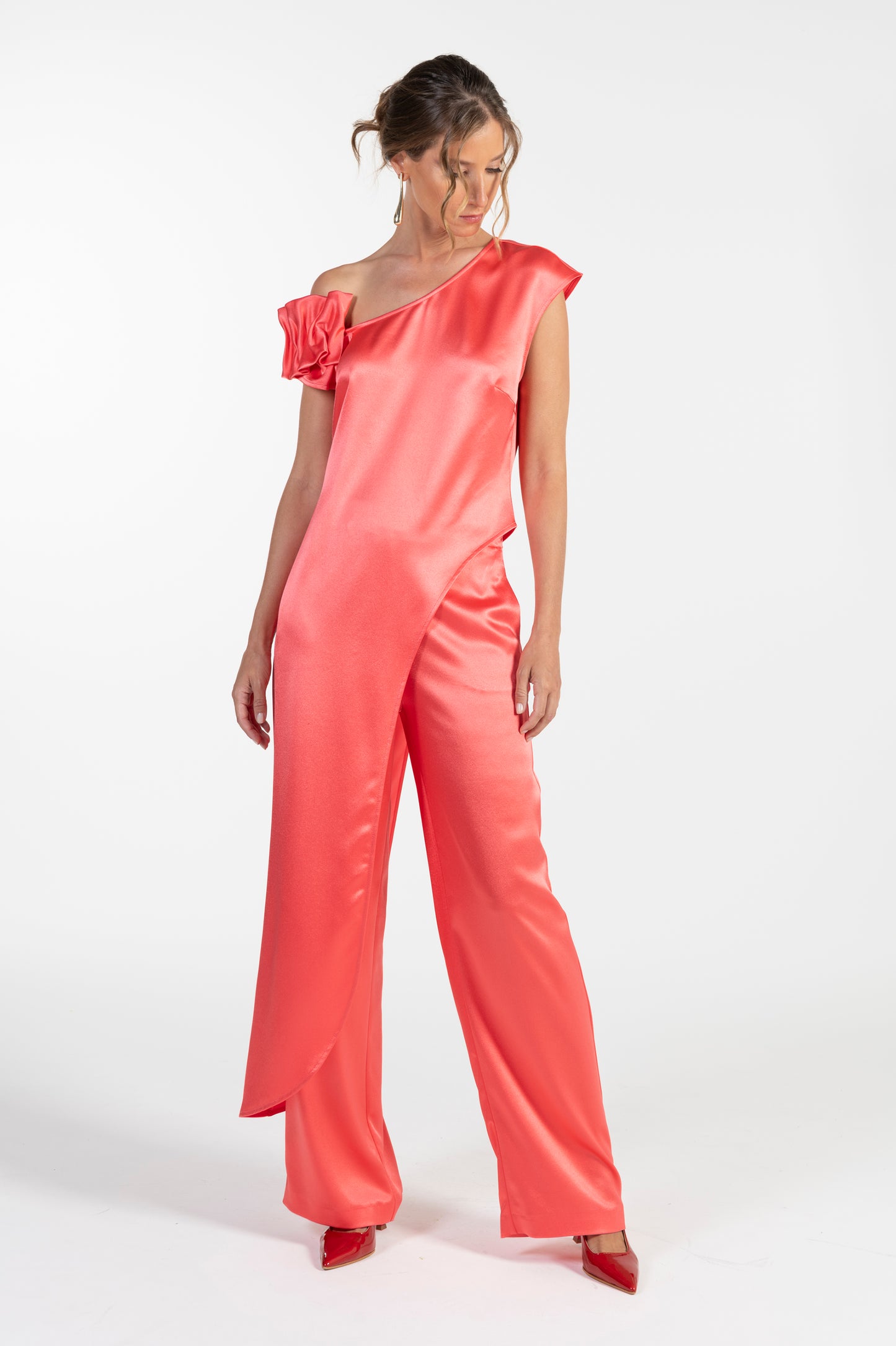 Calças Coral de Mulher ANA SOUSA com Corte Largo