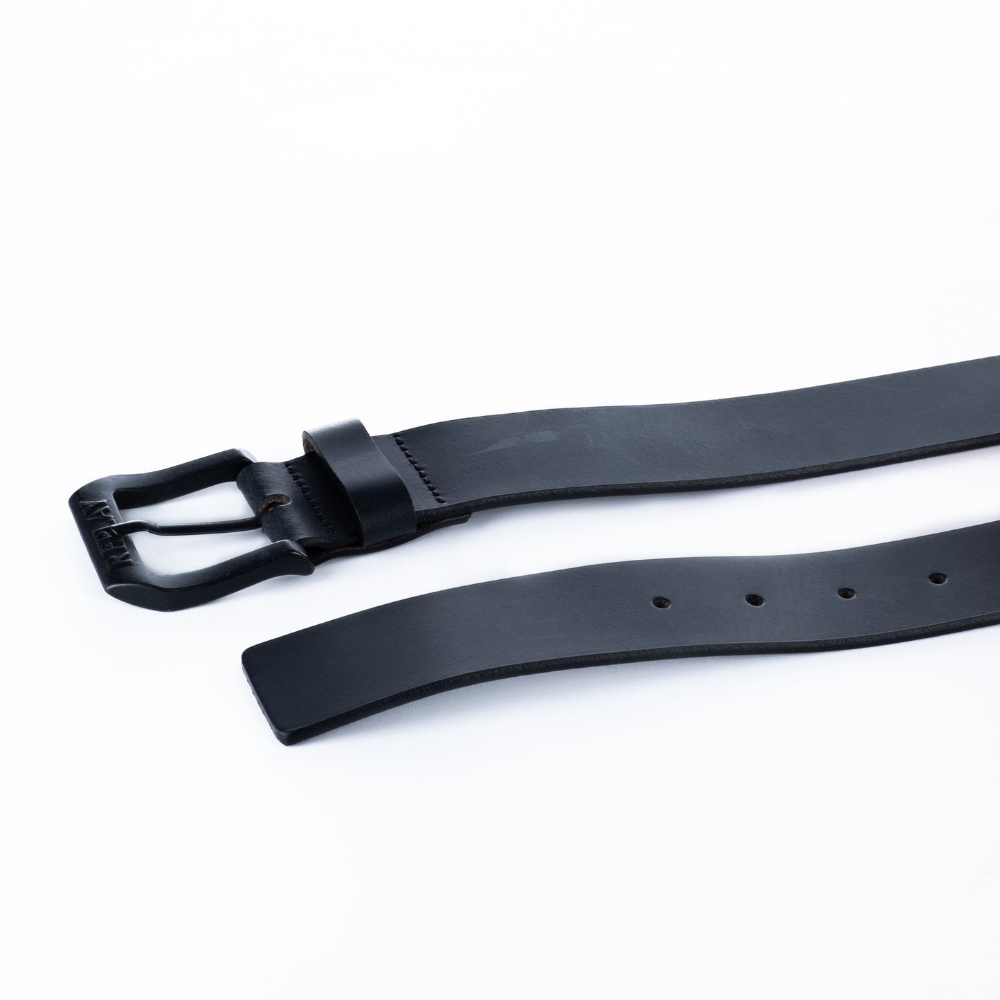 Cinto de Homem Replay Preto com Fivela Larga em Acabamento Mate