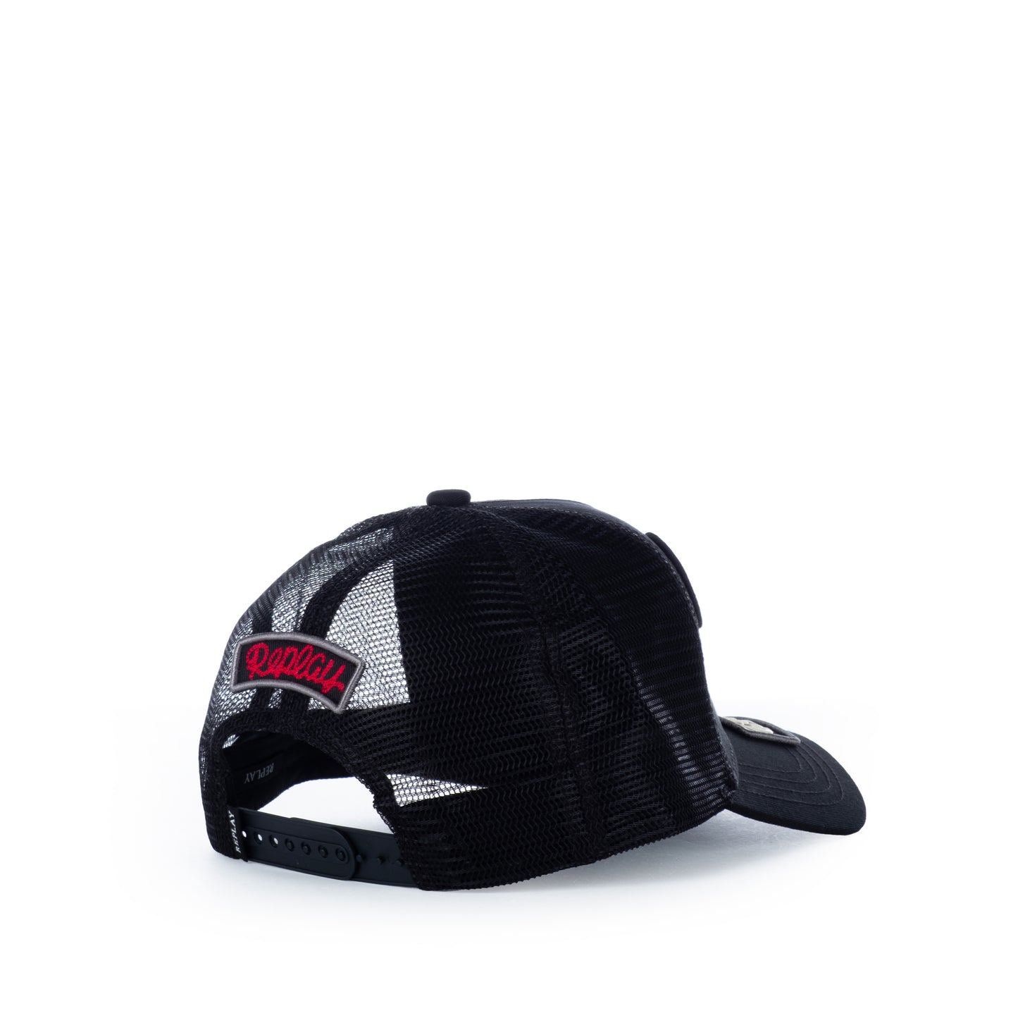 Boné Masculino Replay Preto Bordado com Apliques