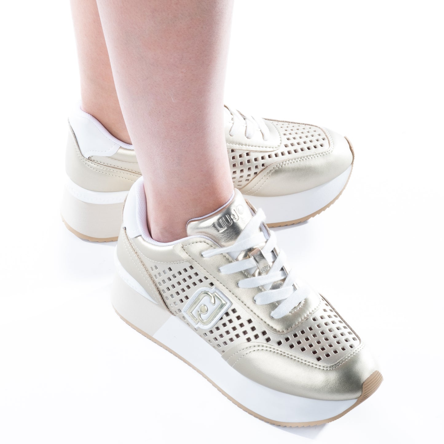 Ténis Mulher Liu Jo Dourado Plataforma e Estilo Moderno