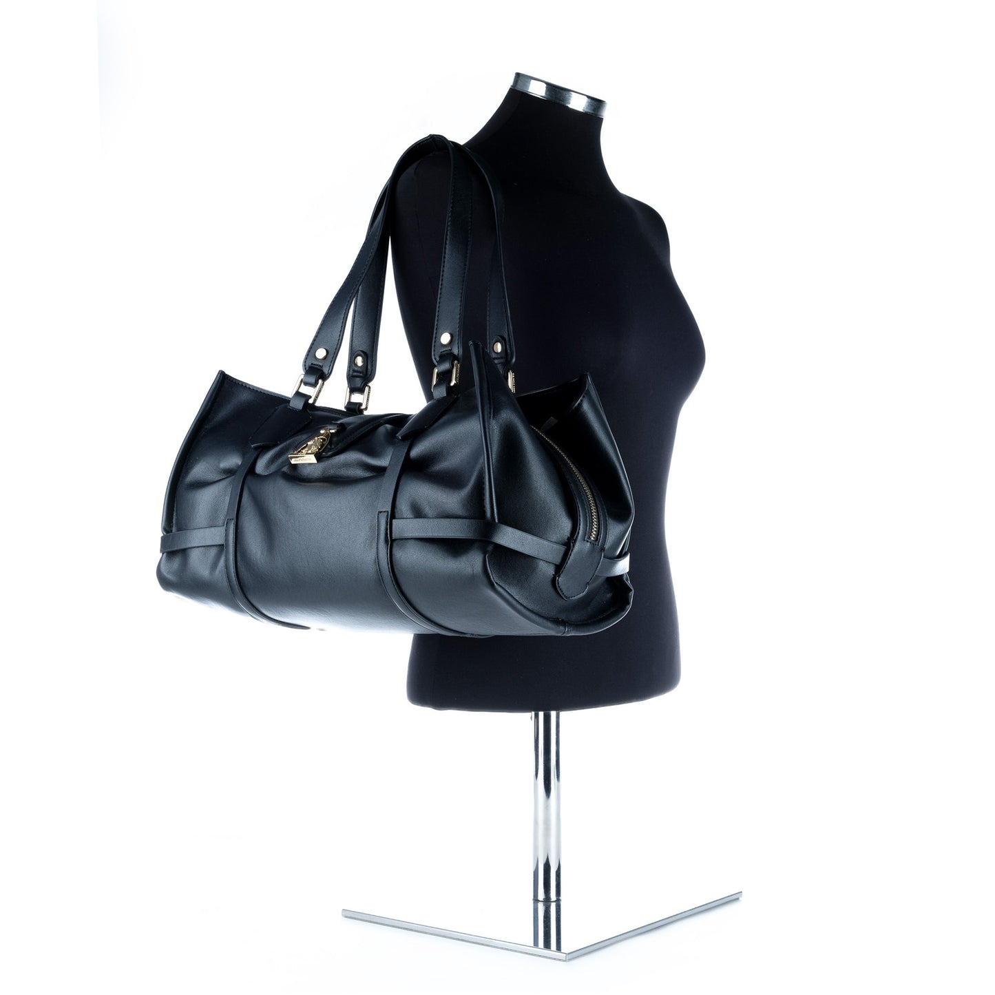 Bolsa de Ombro U.S. Polo Assn. Azul Escuro com Detalhe Metálico Frontal