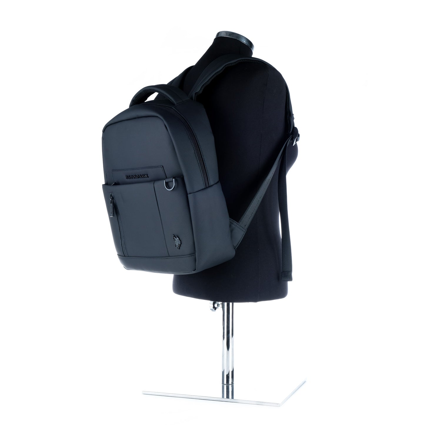 Mochila Homem U.S. Polo Assn. Preta com Bolso Frontal e Logótipo Contrastante