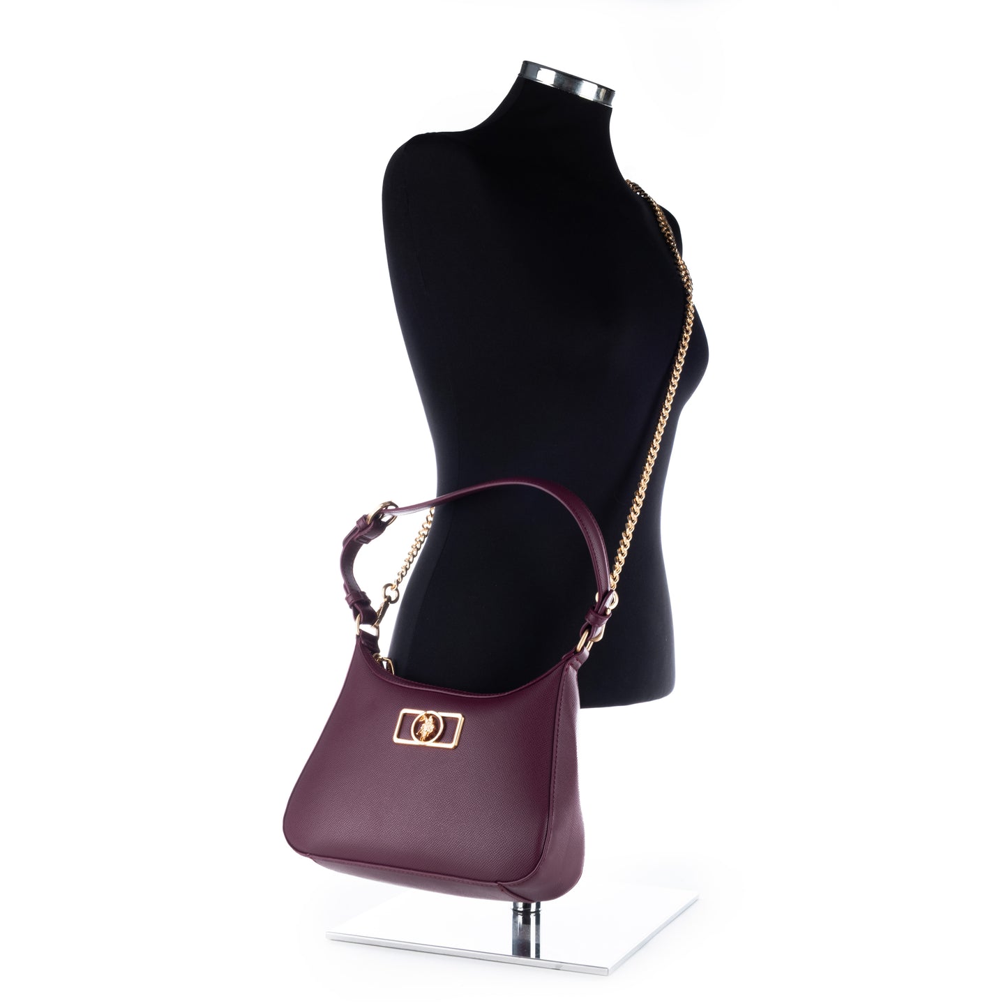 Bolsa de ombro Us Polo Marrom com Detalhe Dourado