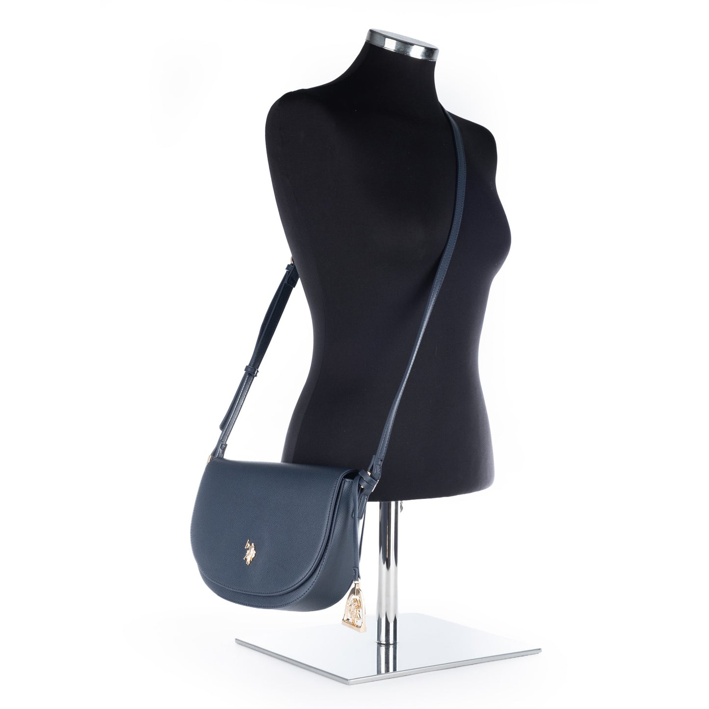Bolsa Tiracolo U.S. Polo Assn. Azul Marinho com Logótipo Dourado