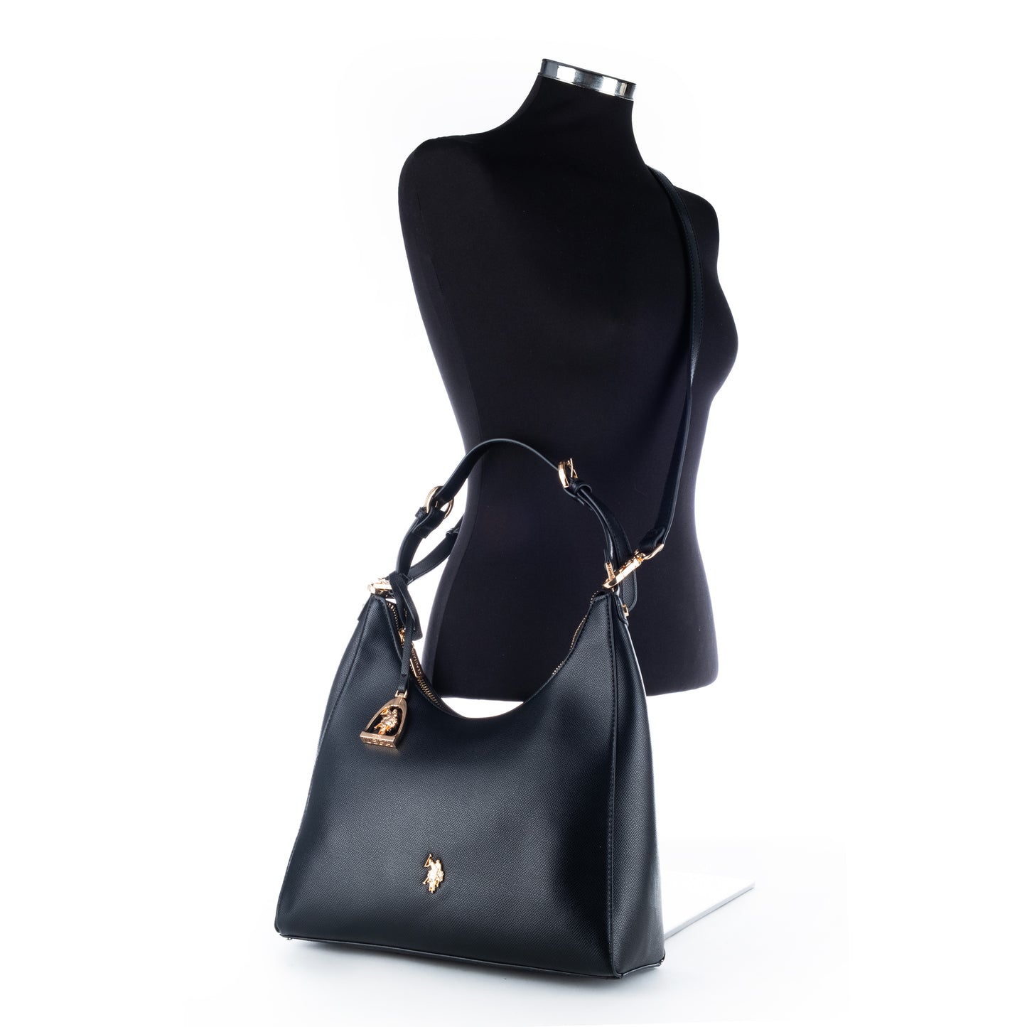 Bolsa de Ombro US Polo Azul Marinho com Detalhes Dourados