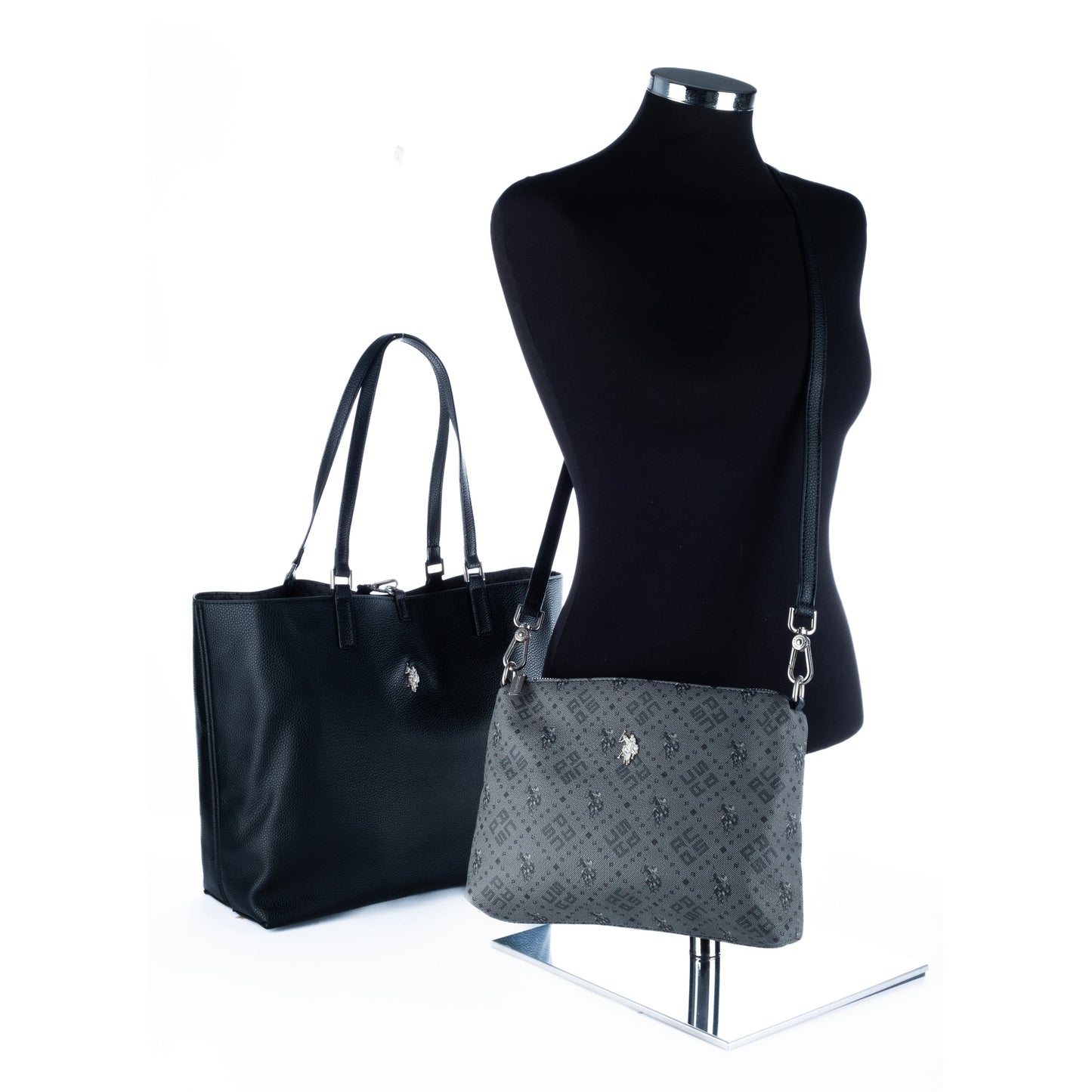 Bolsa Tote Feminina US Polo Preta - Elegância e Espaço