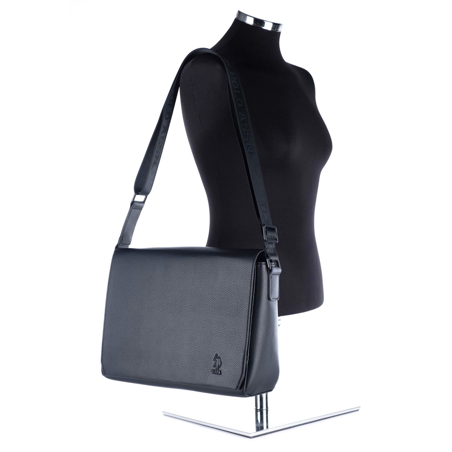 Pasta Homem US Polo Preta com Alça Ajustável
