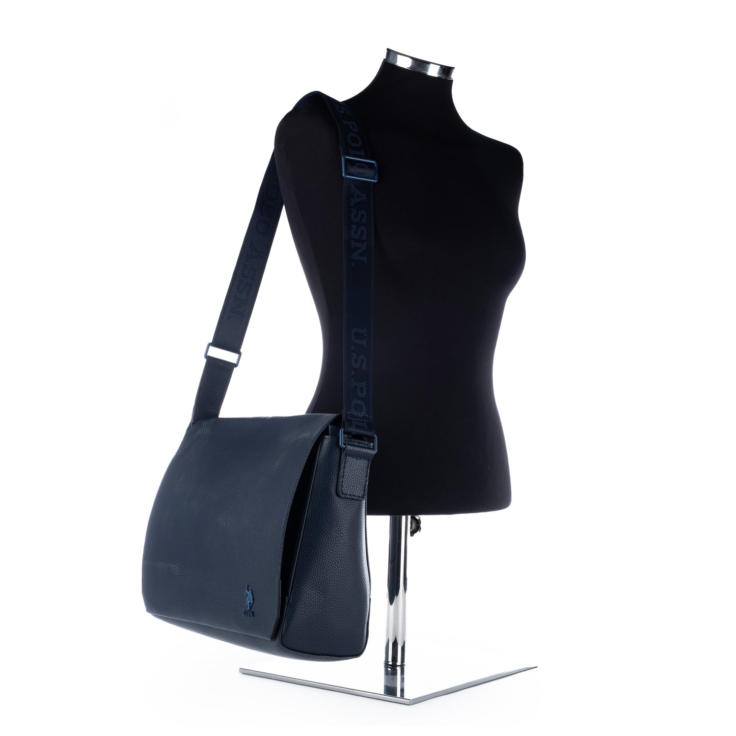 Pasta Homem US Polo Azul Marinho em Couro Sintético