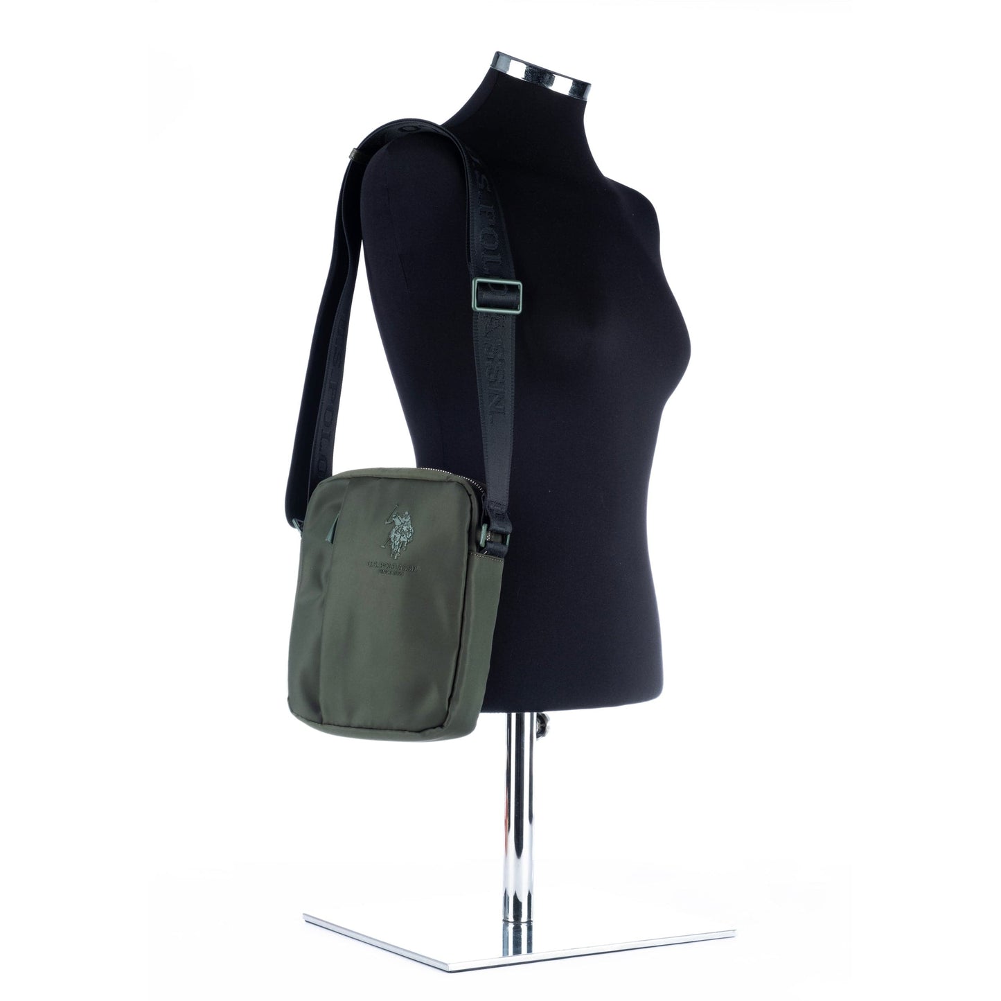 Bolsa Tiracolo Homem US Polo em Tecido Verde com Alça Ajustável