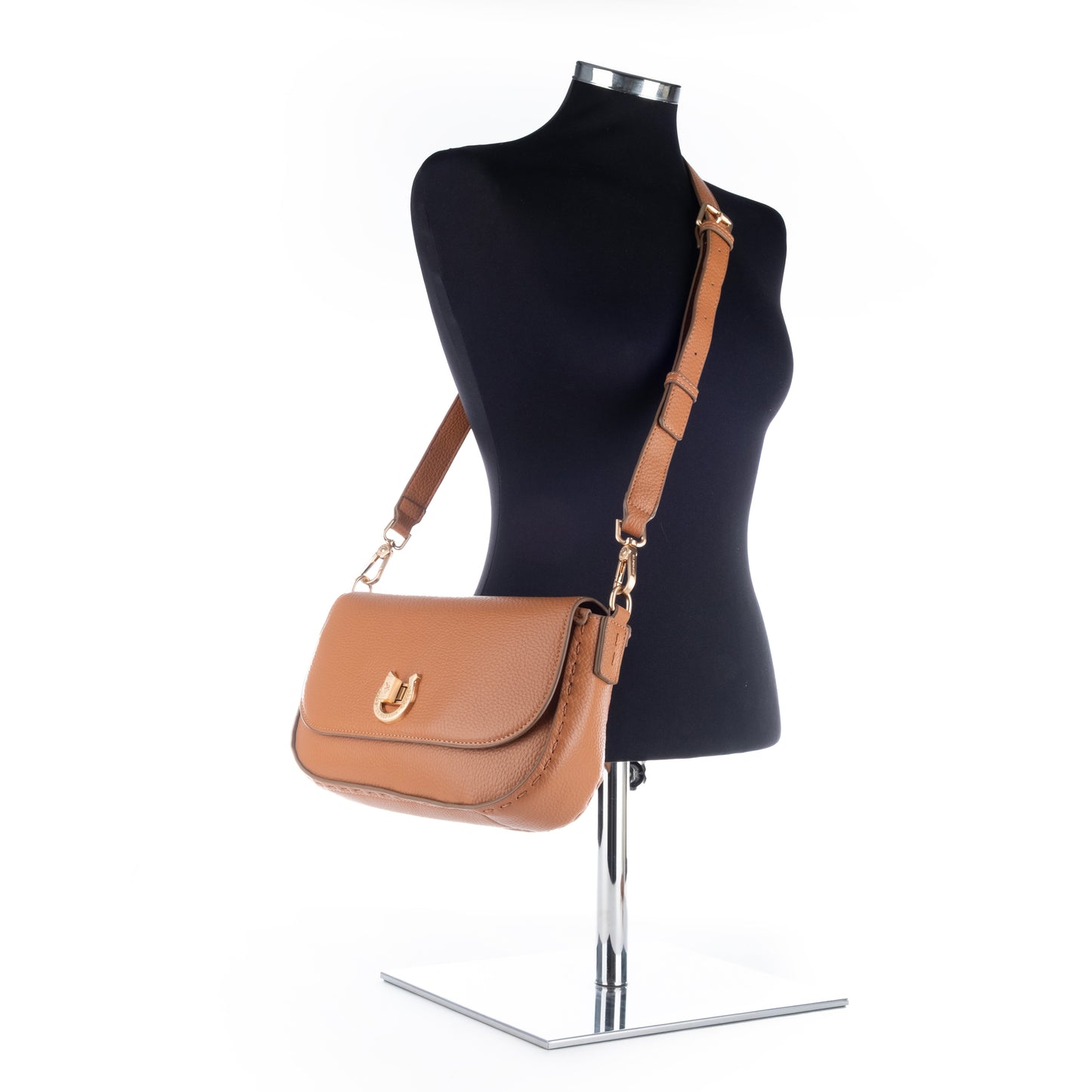 Bolsa Tiracolo US Polo Marrom com Detalhes Dourados