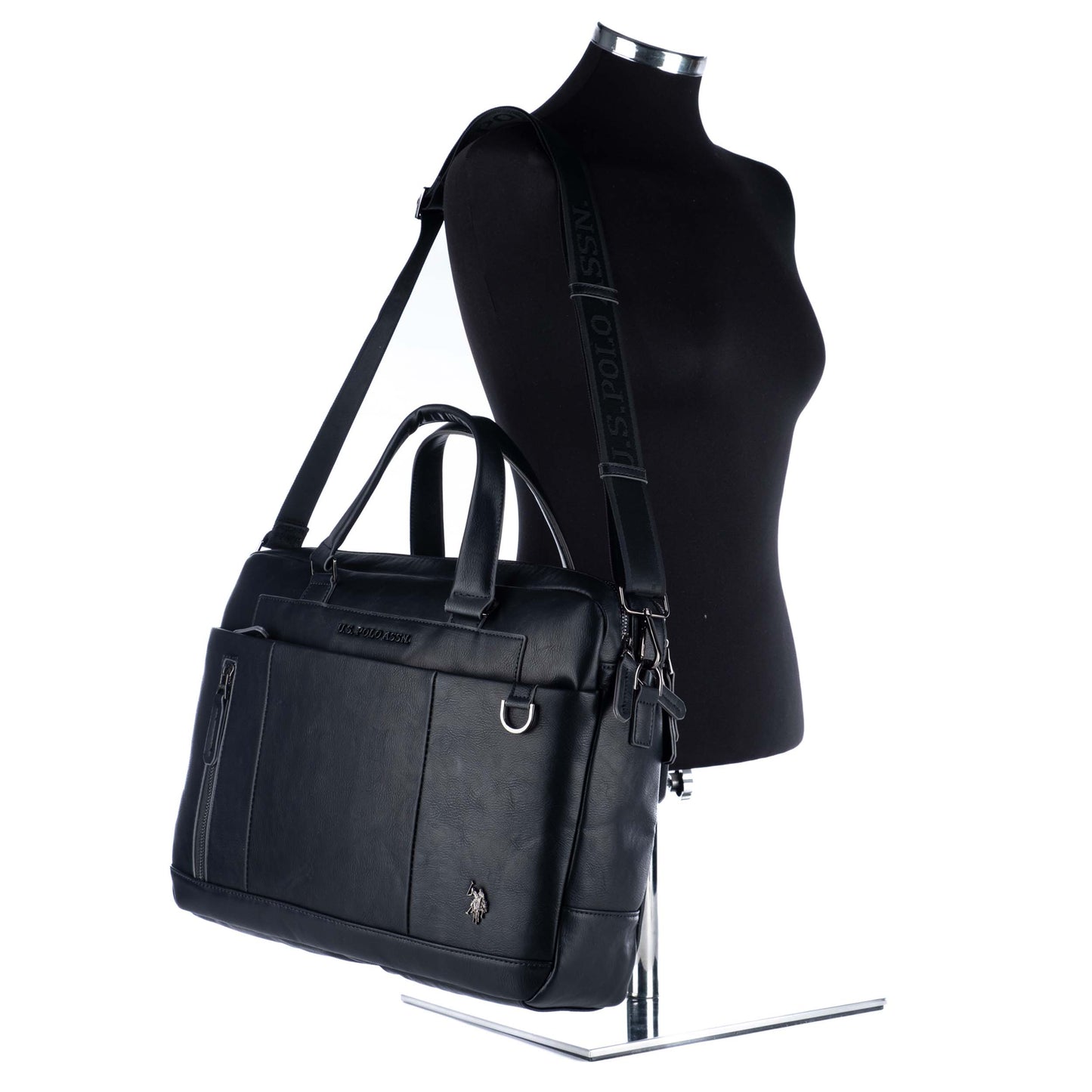 Pasta Homem US Polo Preta com Detalhes Elegantes