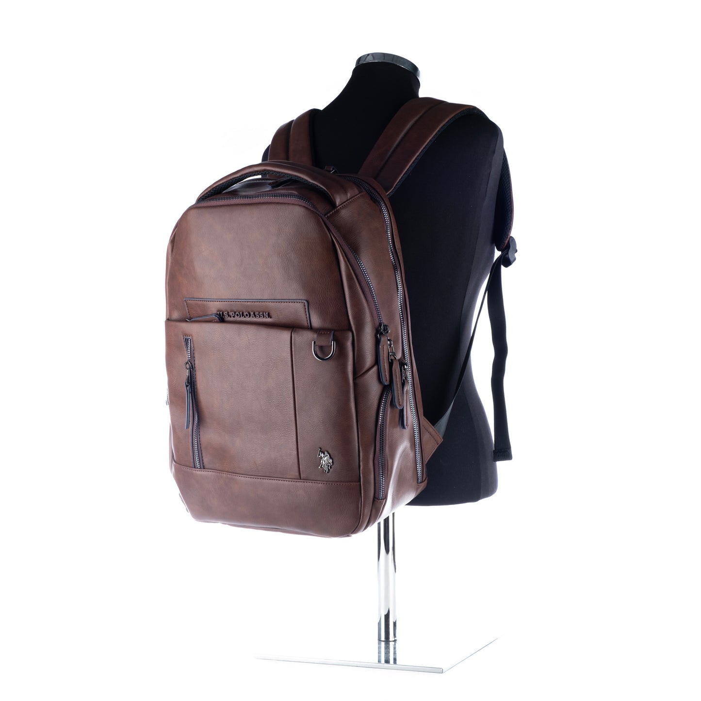 Mochila Homem Us Polo Marrom com Detalhes Modernos