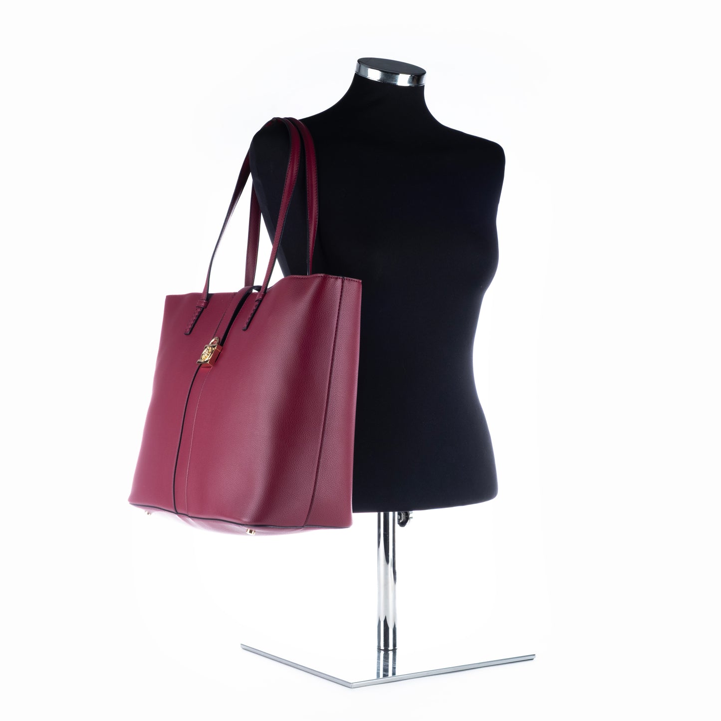 Bolsa Tote US Polo Vermelha Elegante com Fecho Dourado