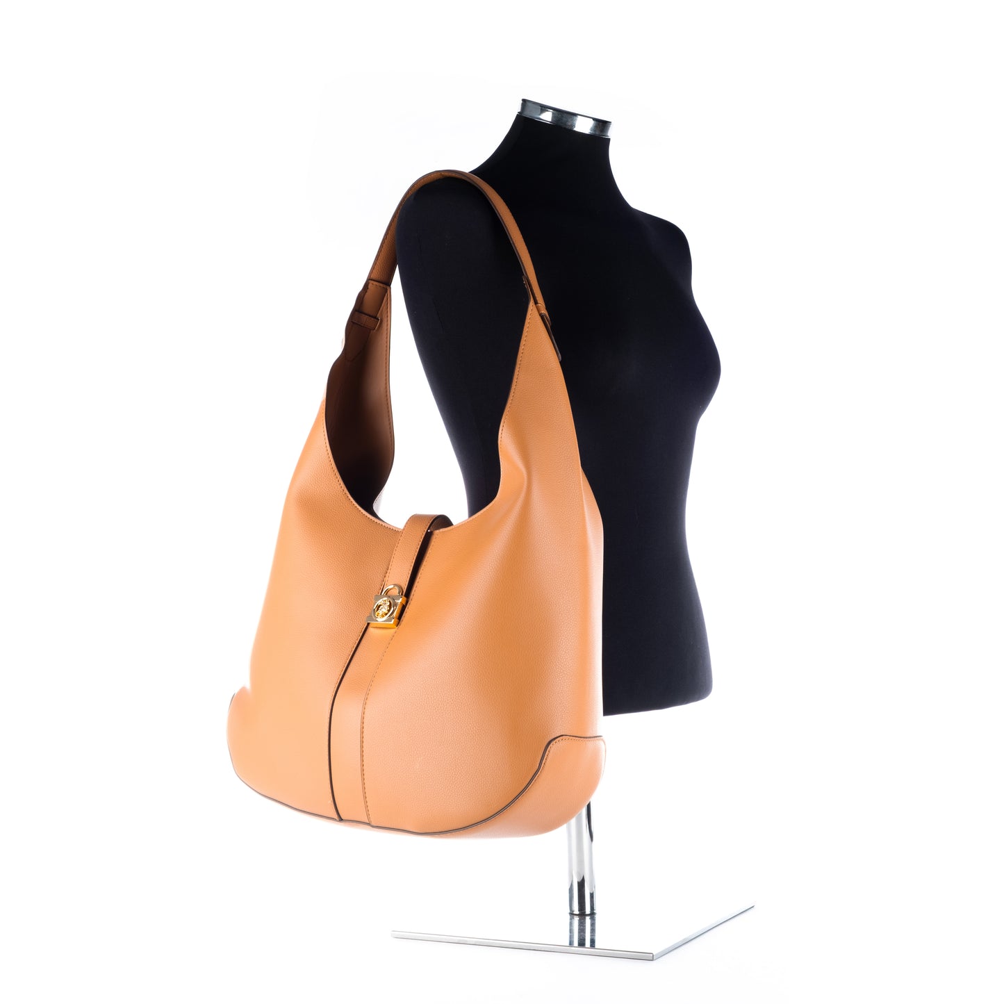 Bolsa de Ombro Us Polo Caramelo Com Detalhe Dourado estilo Hobo