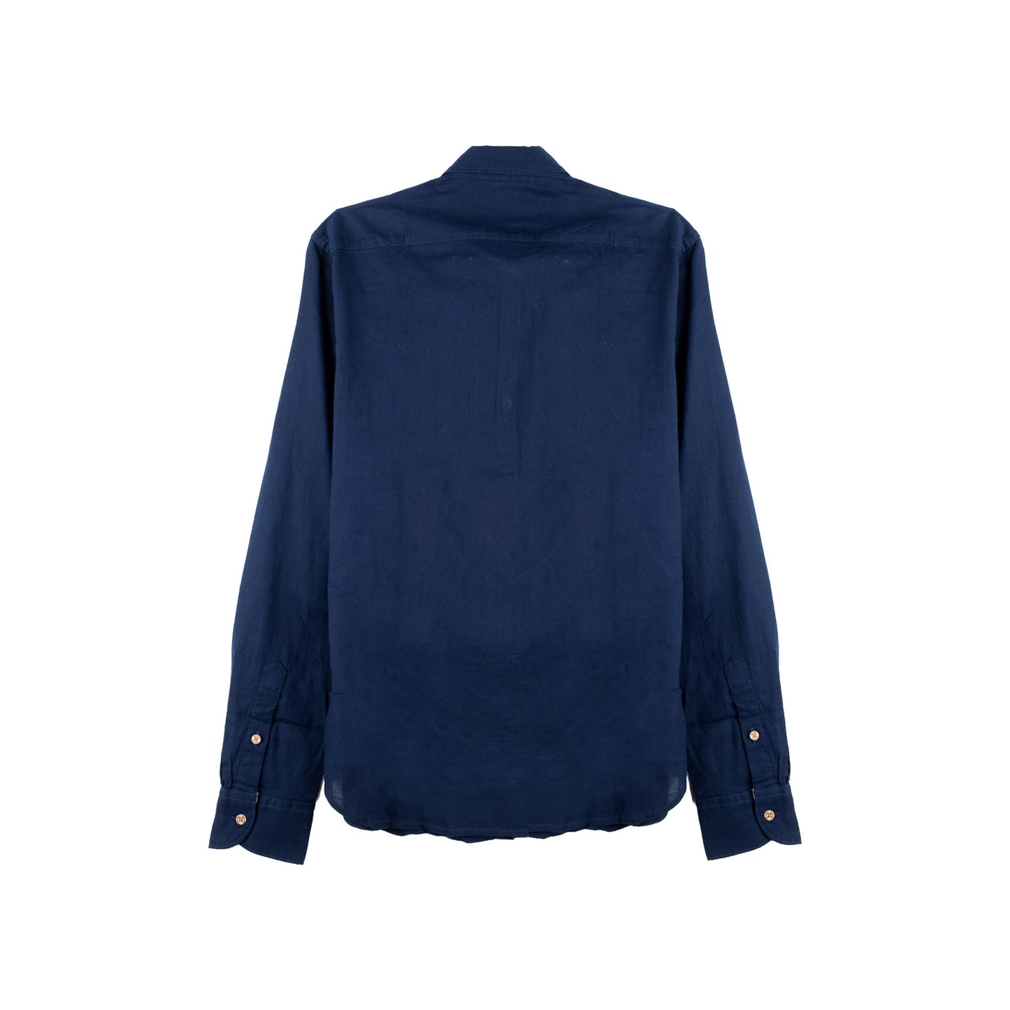 Camisa Homem Yes Zee Azul-Marinho de Manga Comprida com Botões Contrastantes