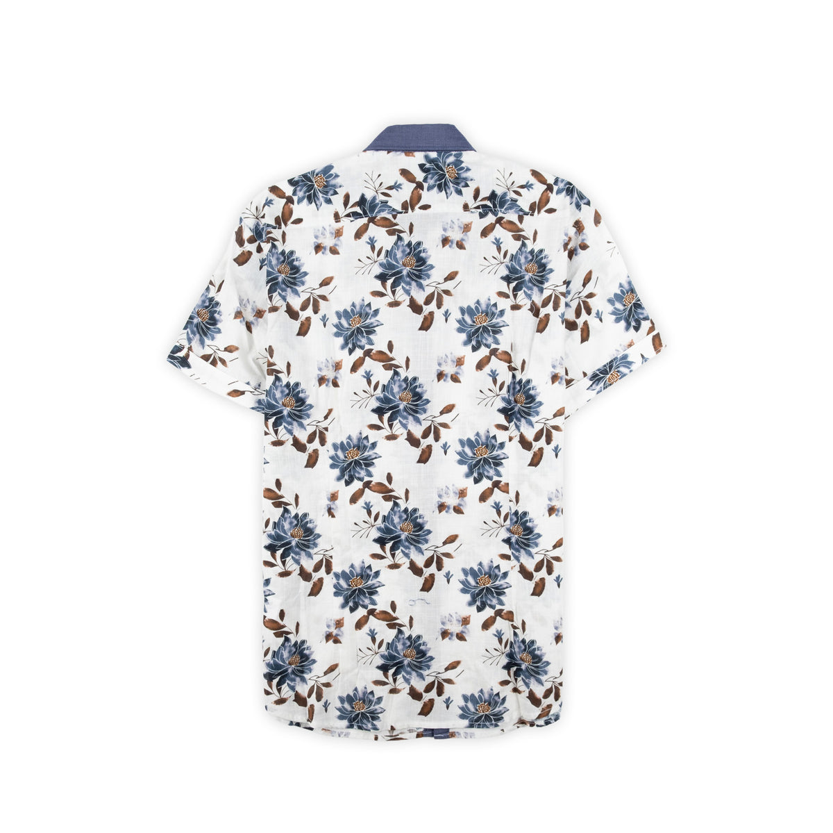 Camisa Homem Yes Zee Branca de Manga Curta com Estampado Floral