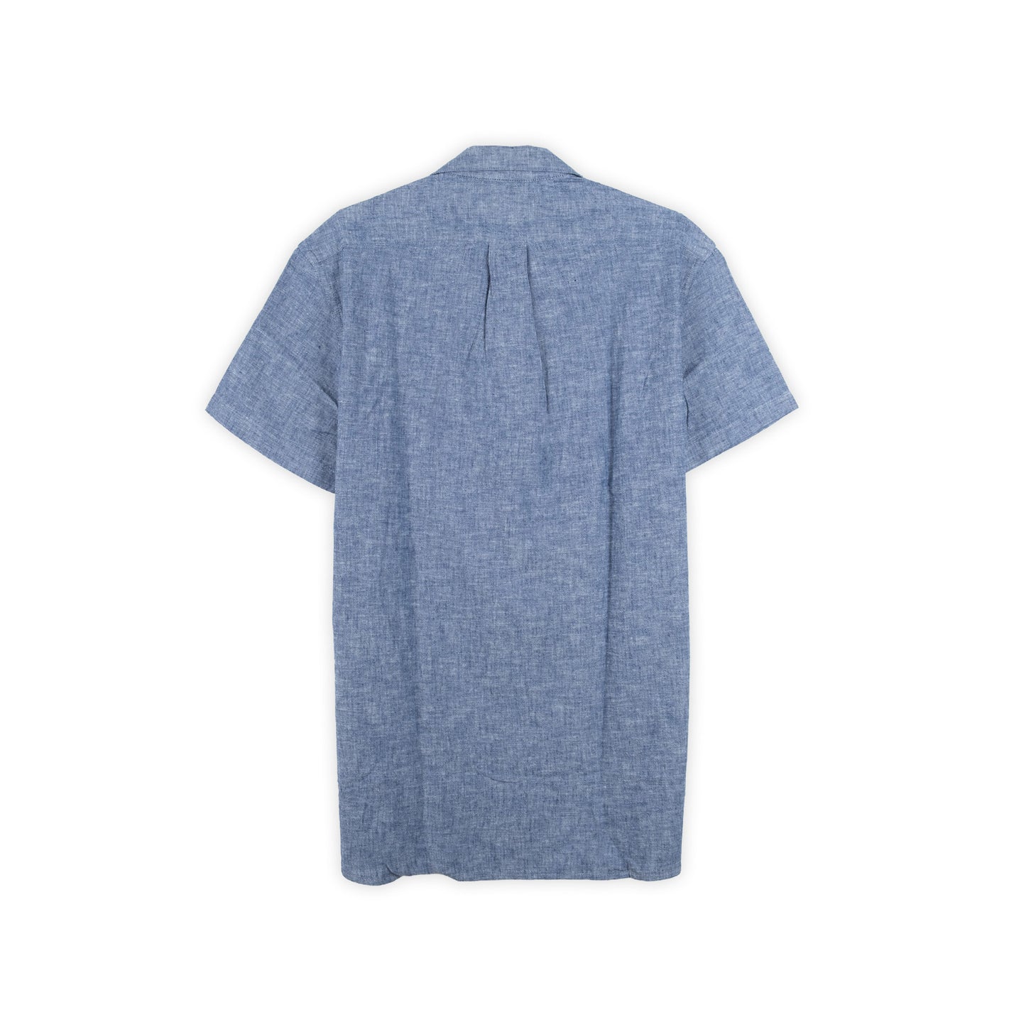 Camisa Homem Yes Zee Azul de Manga Curta com Colarinho Aberto