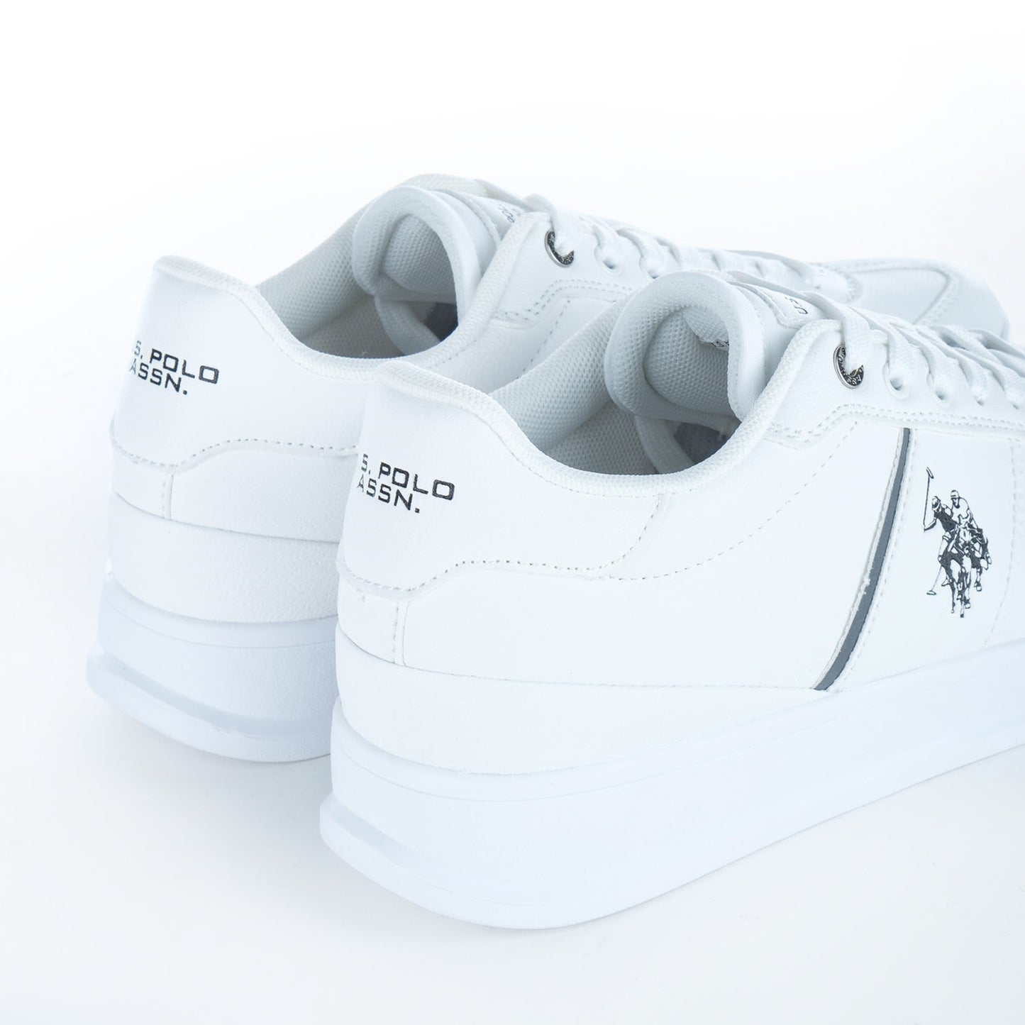 Ténis Homem U.S. Polo Assn. Branco com Logótipo Lateral e Atacadores