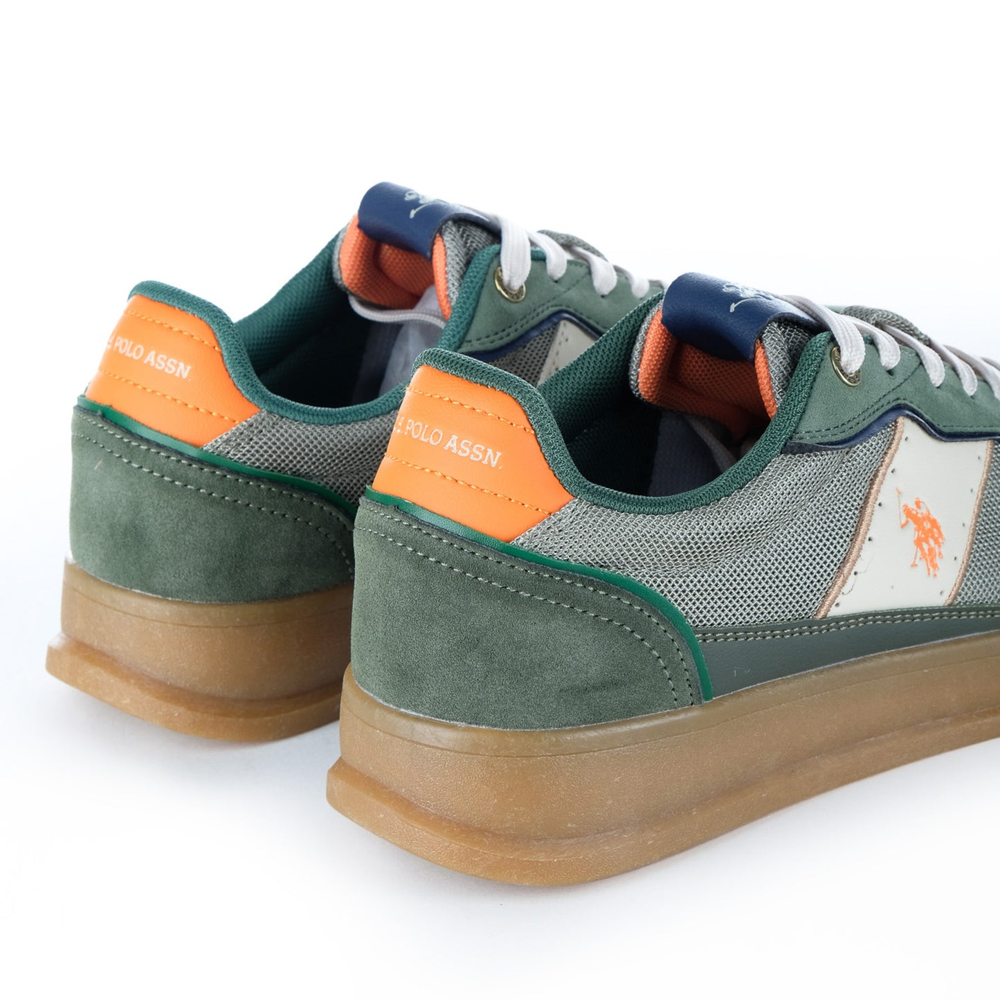 Ténis Homem U.S. Polo Assn. Verde com Painéis Contrastantes e Logótipo Lateral