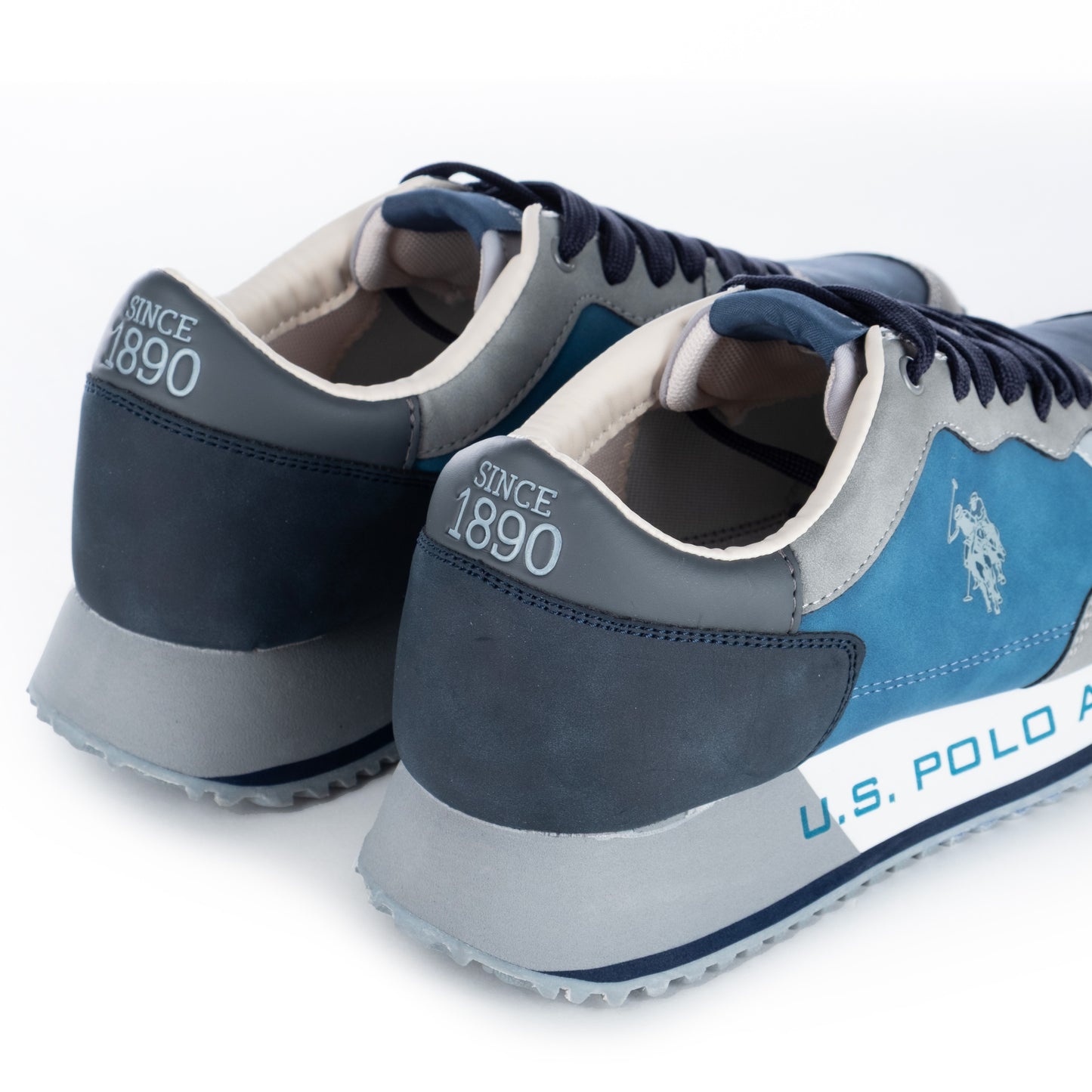 Ténis Homem US Polo Azul e Cinza com Detalhe Clássico