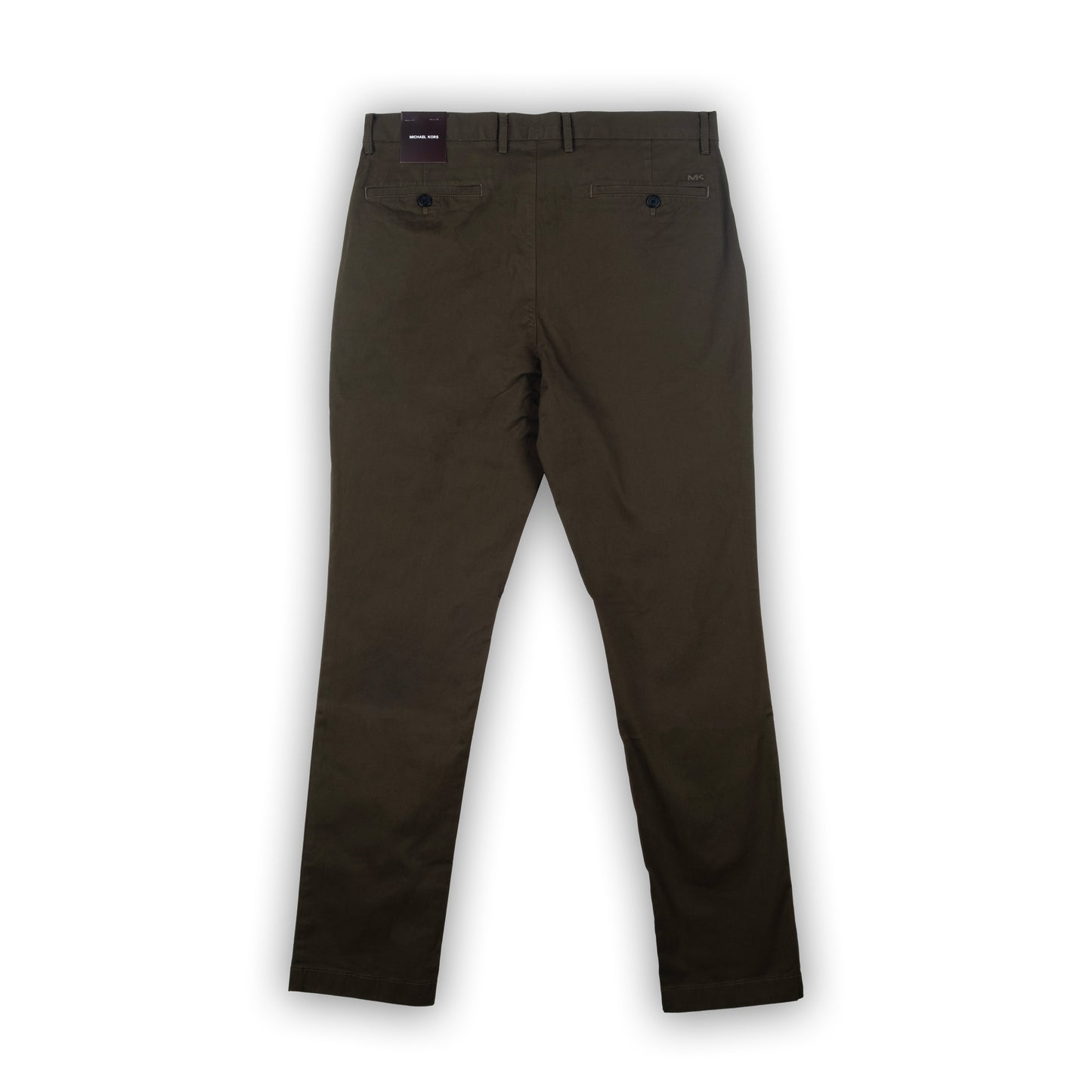 Calças Chino Homem Michael Kors Verde Escuro Slim Fit em Algodão Stretch