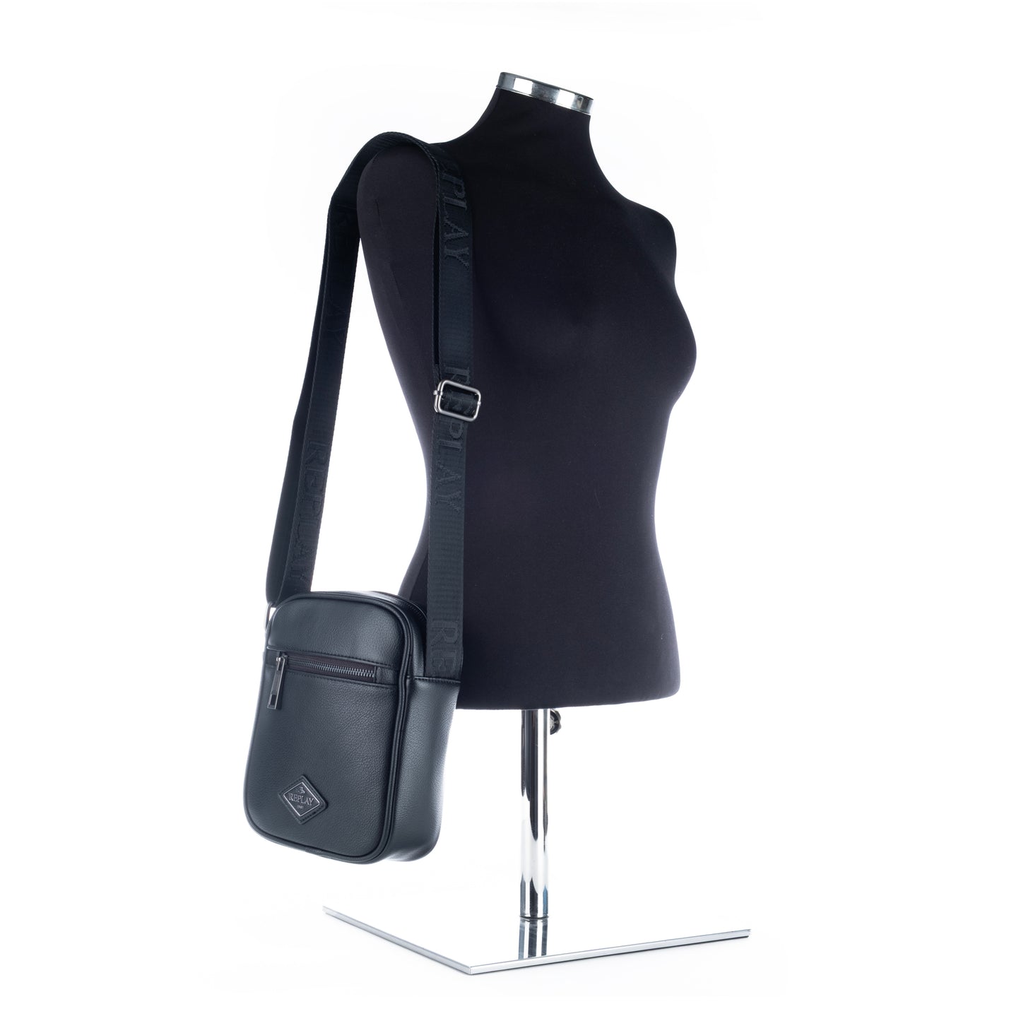 Masculino Saco Replay Preto com Detalhes Modernos