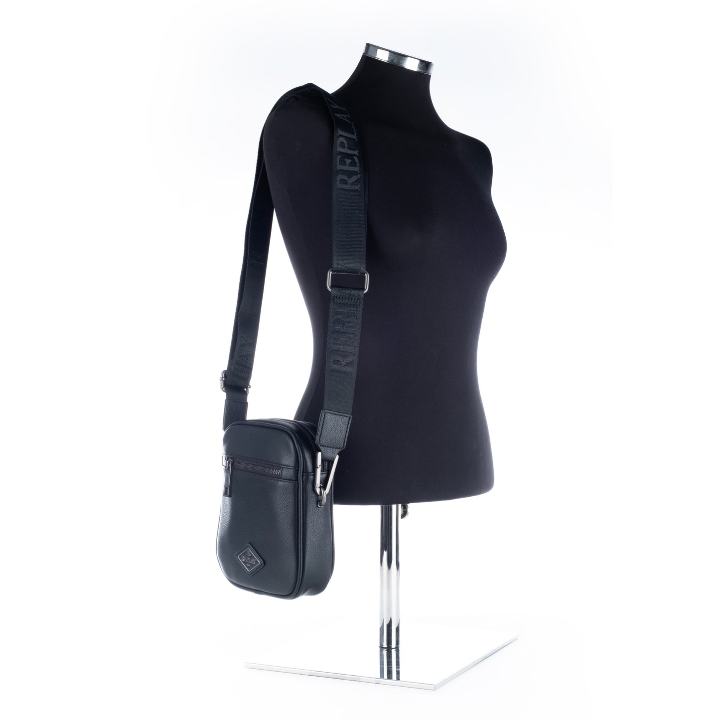 Saco Homem Transversal Replay Preto Elegante com Bolso Frontal