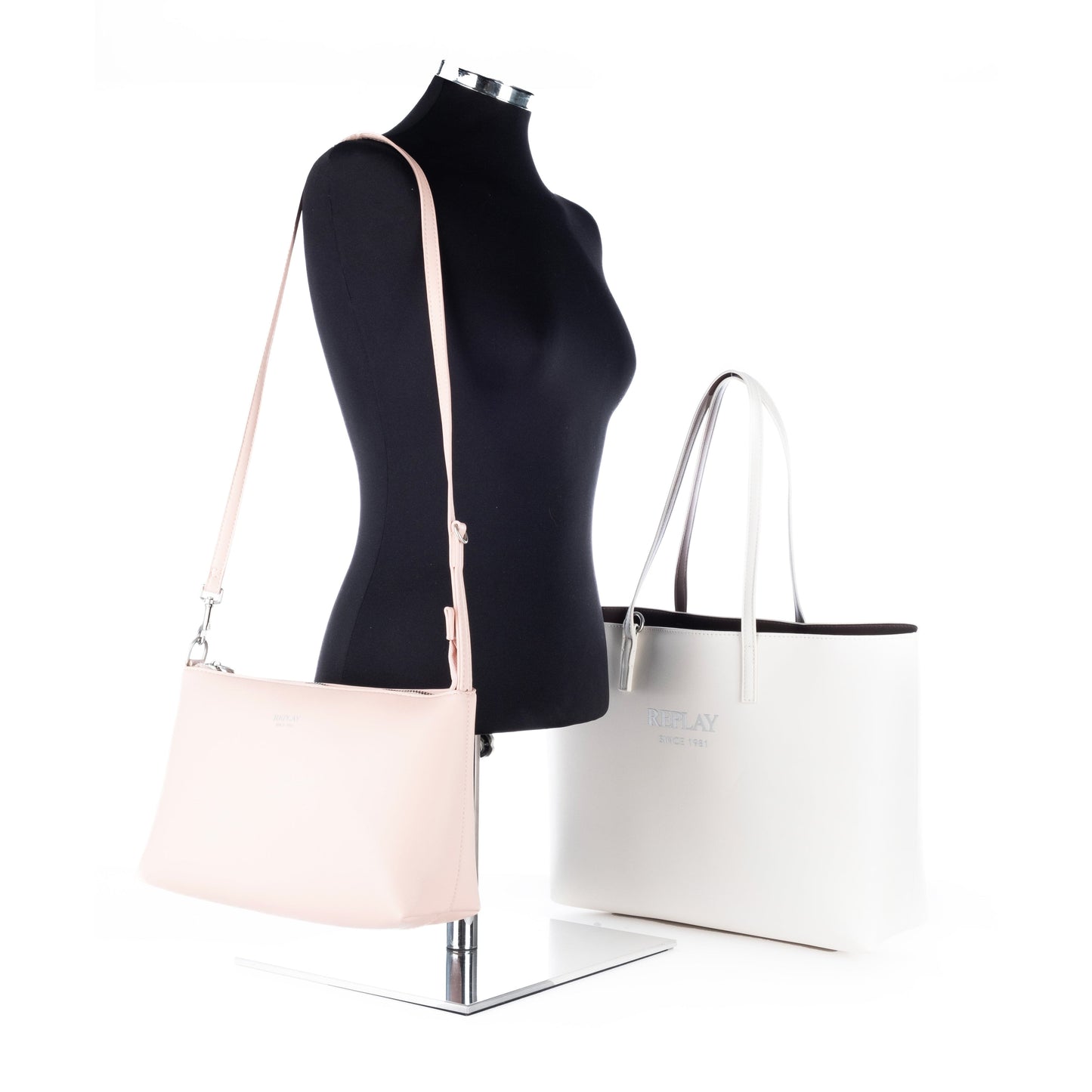 Bolsa Tote Feminina Replay Branca com Logo