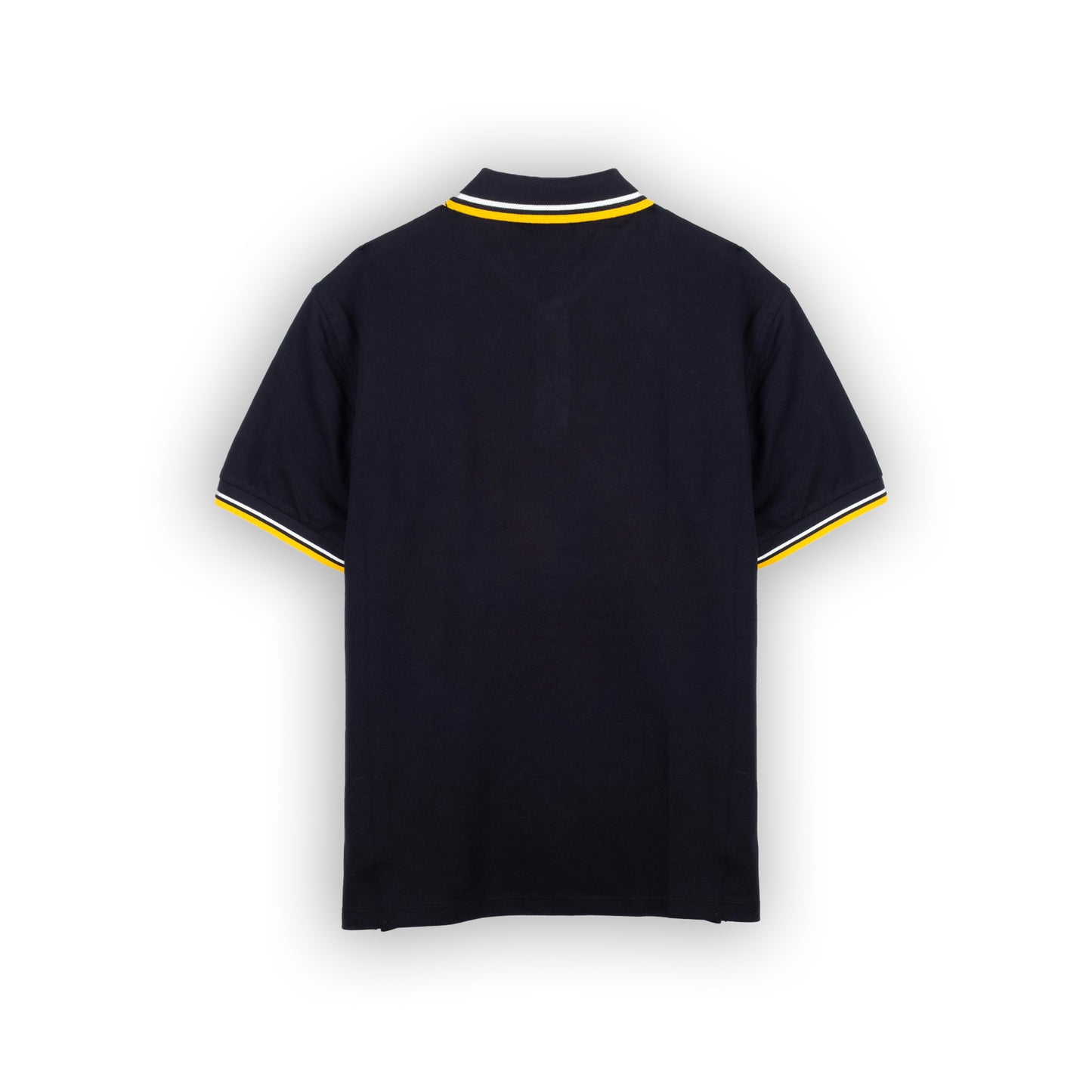 Polo Homem GAS Azul Marinho com Detalhes Contrastantes Amarelos na Gola e Mangas
