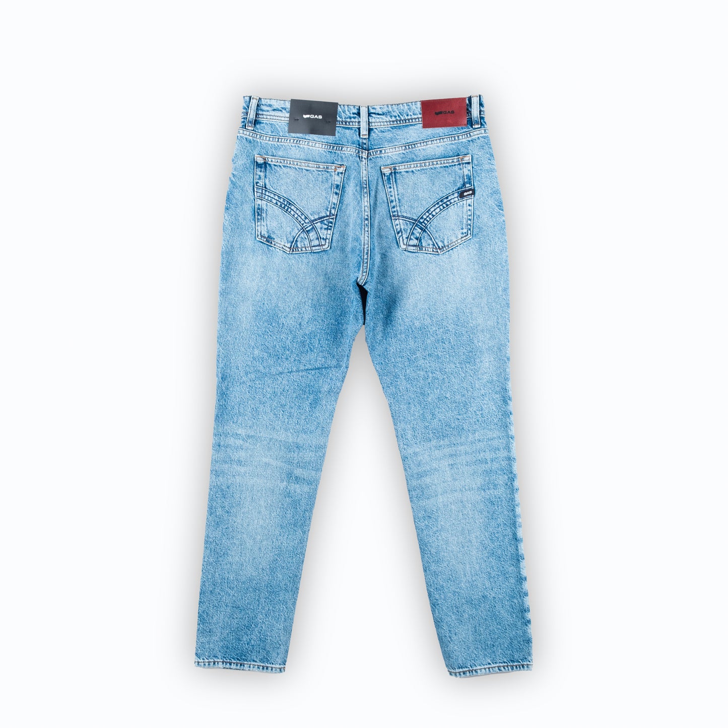 Calças Homem Jeans Gas Azul Claro Com Lavagem
