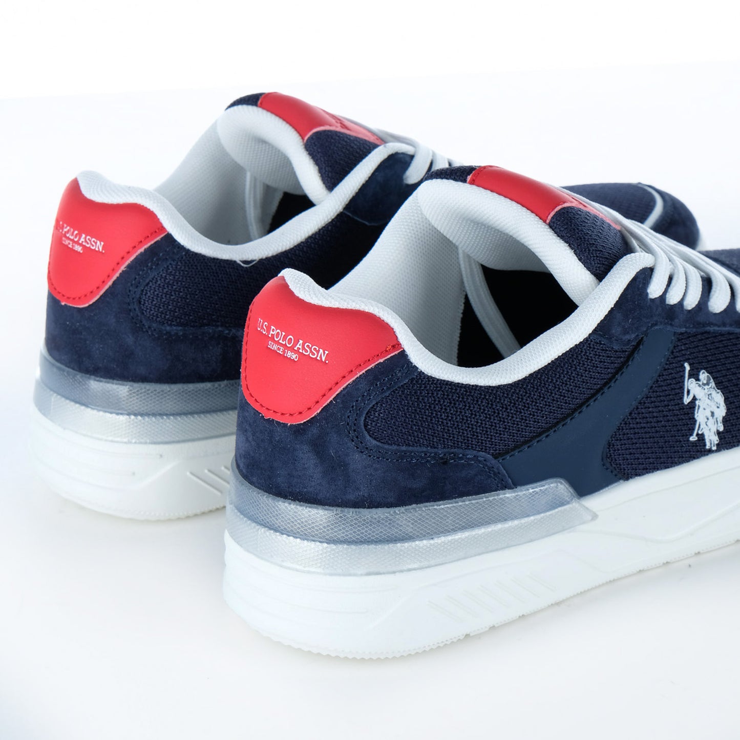 Ténis Homem U.S. Polo Assn. Azul Marinho e Branco com Detalhes Vermelhos