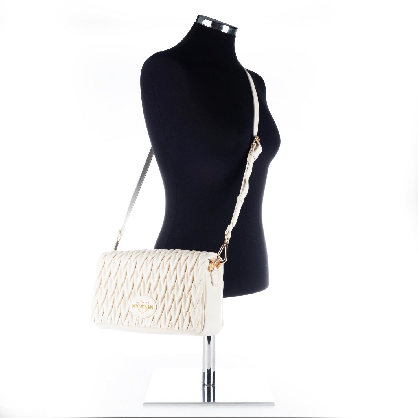 Bolsa de Ombro Branca Love Moschino