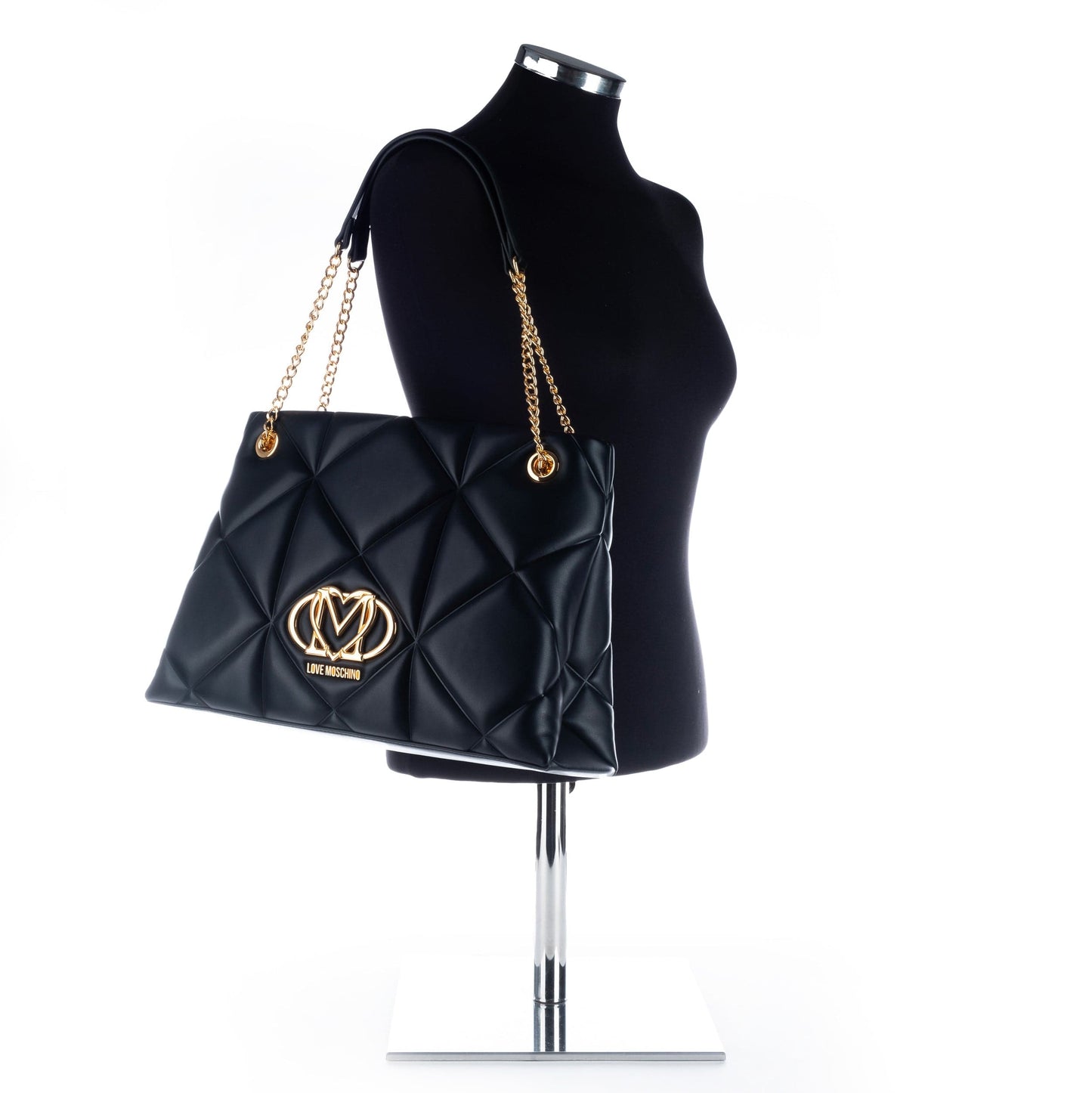 Bolsa de Ombro Preta Love Moschino