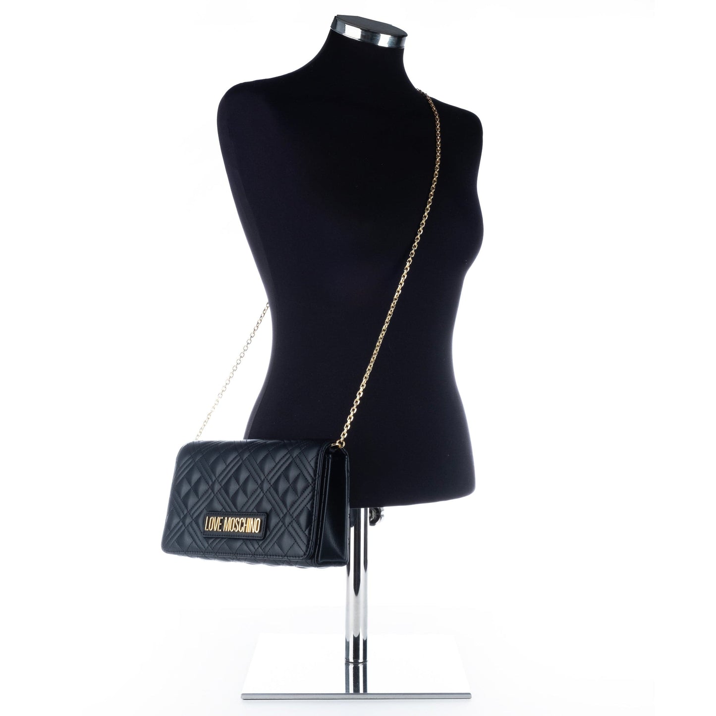 Bolsa de Ombro Preta Love Moschino