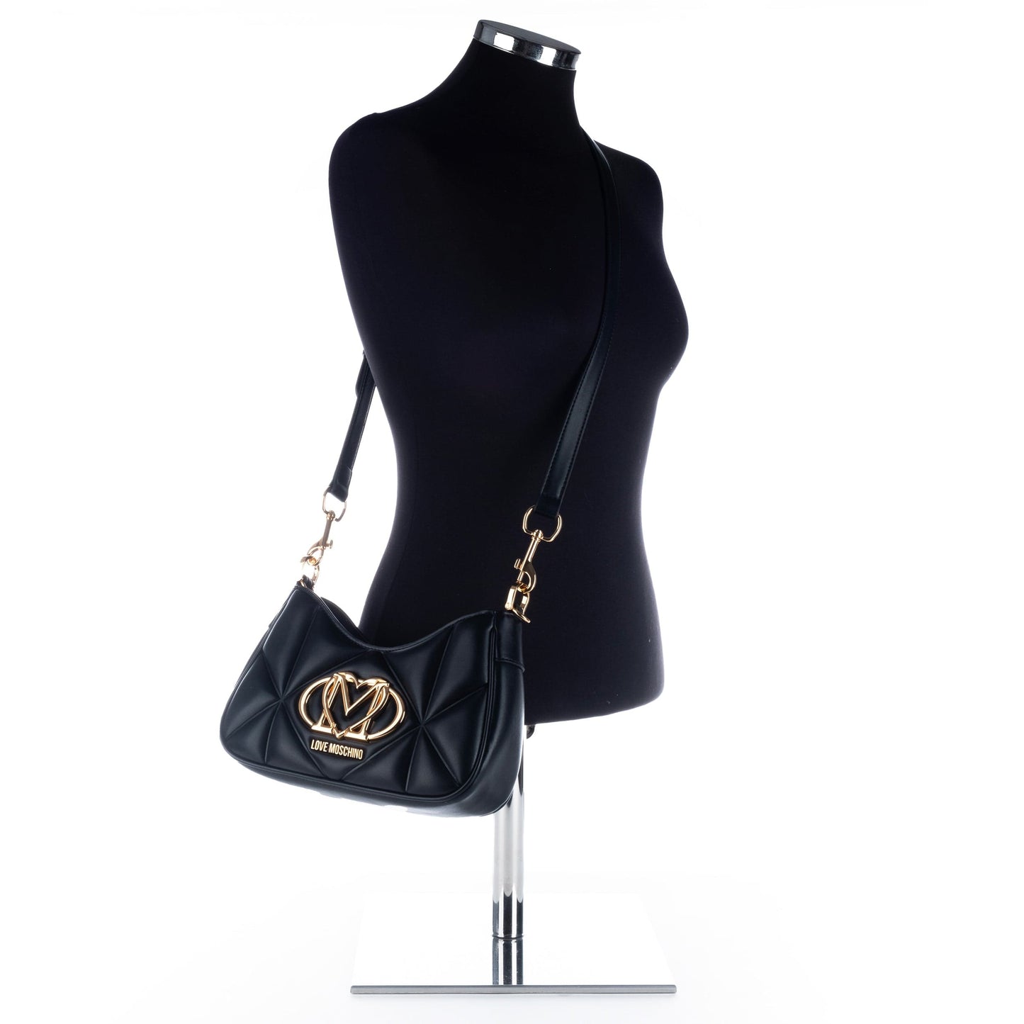 Bolsa de Ombro Preta Love Moschino