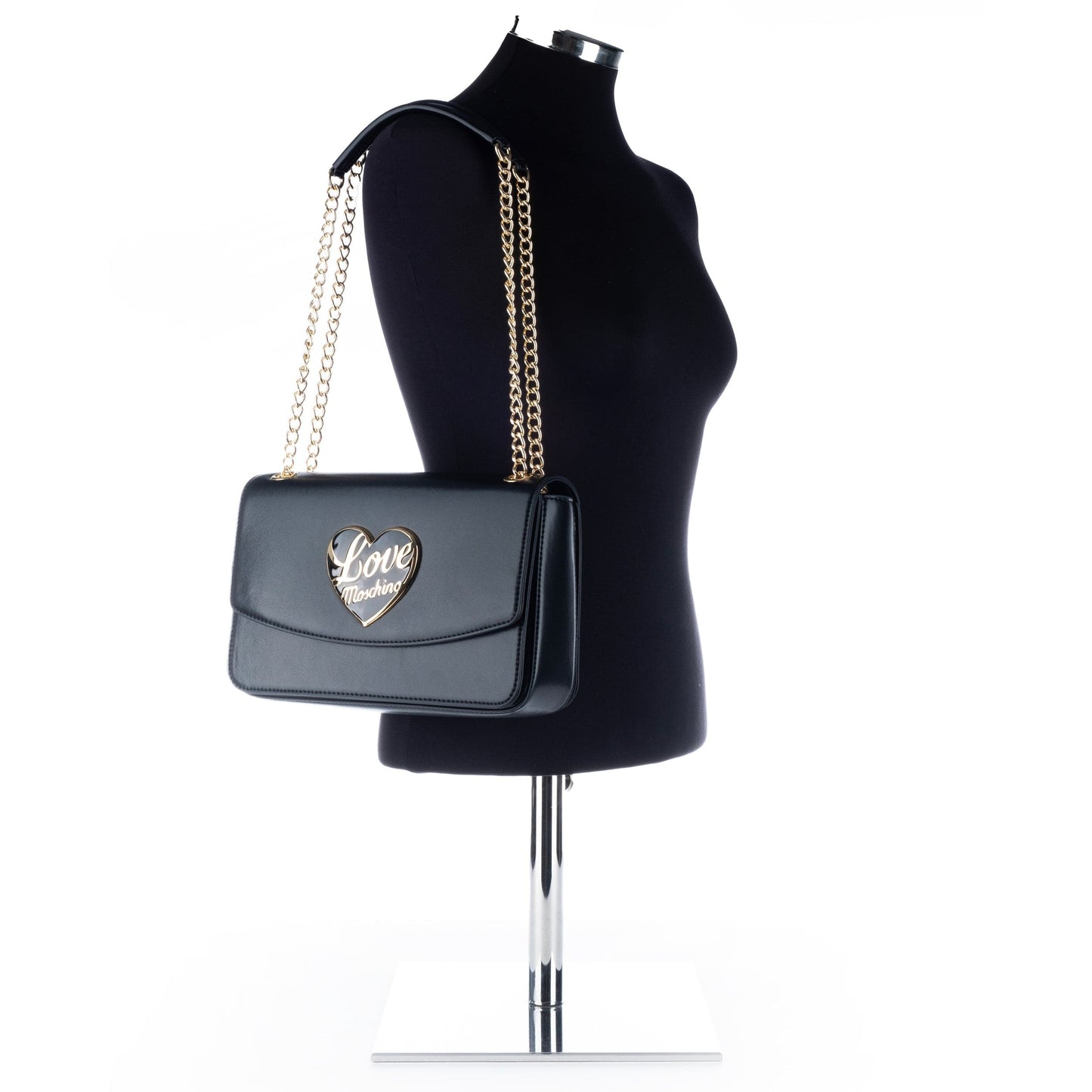 Bolsa de Ombro Preta Love Moschino